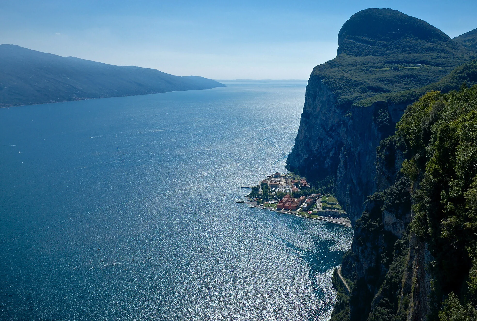 Campione, a hidden gem wich is the most famous spot for kite surfing on the lake. 