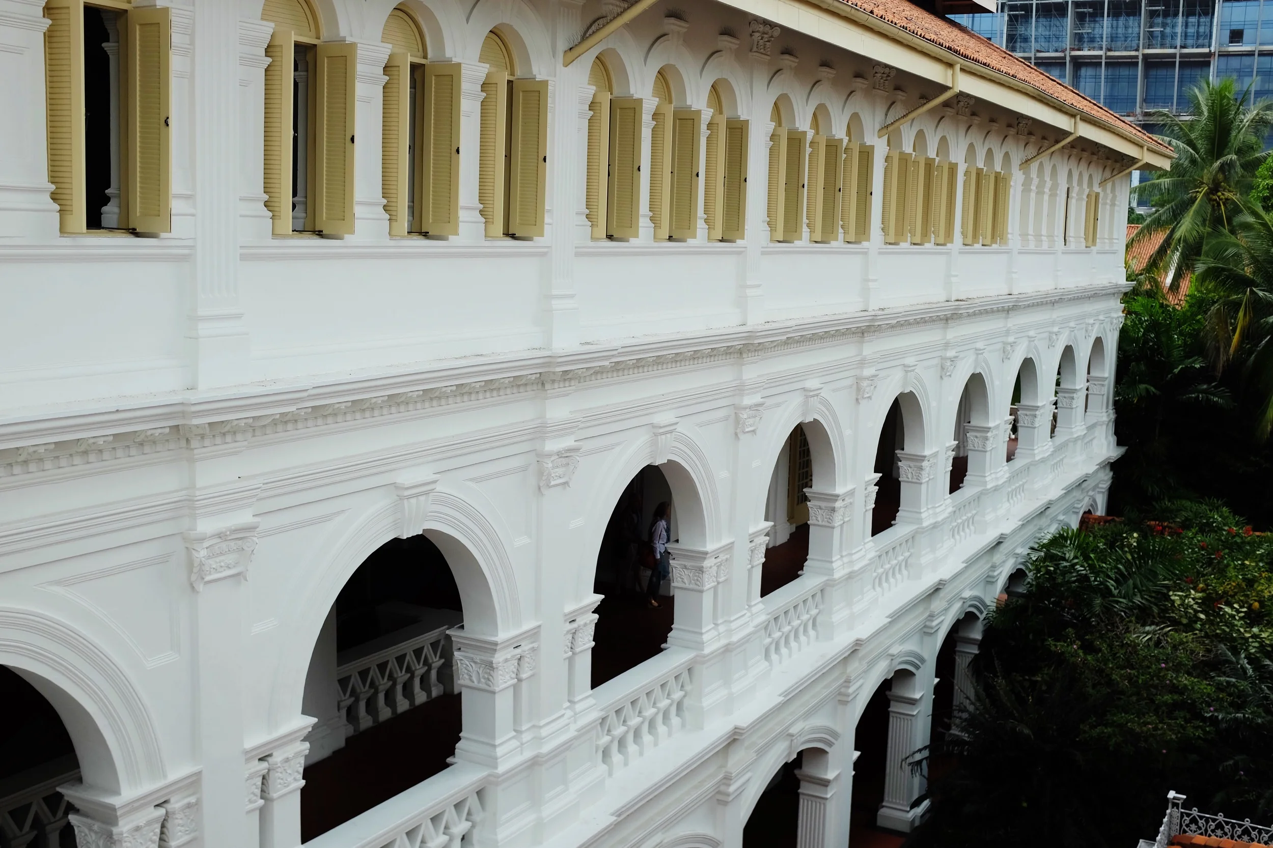 Three floors of arcades