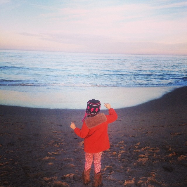 Ellie and I at the beach on a monday late afternoon chasing sunsets..