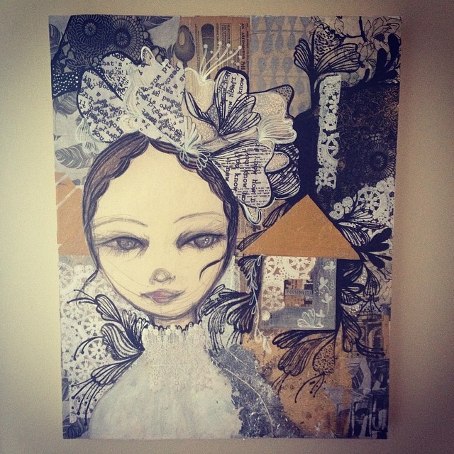 Illustration, collage commission for bride