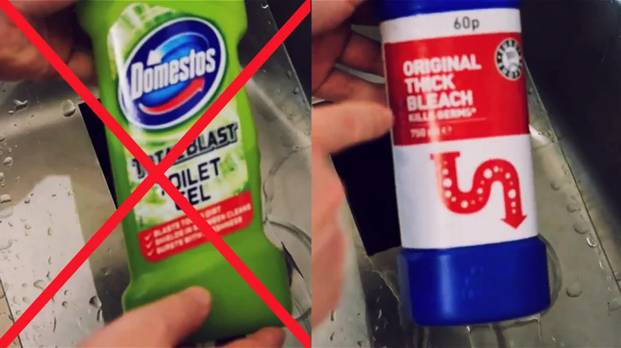 Ensure you are using neat bleach and not other cleaning gels as this process will only work with pure bleach.