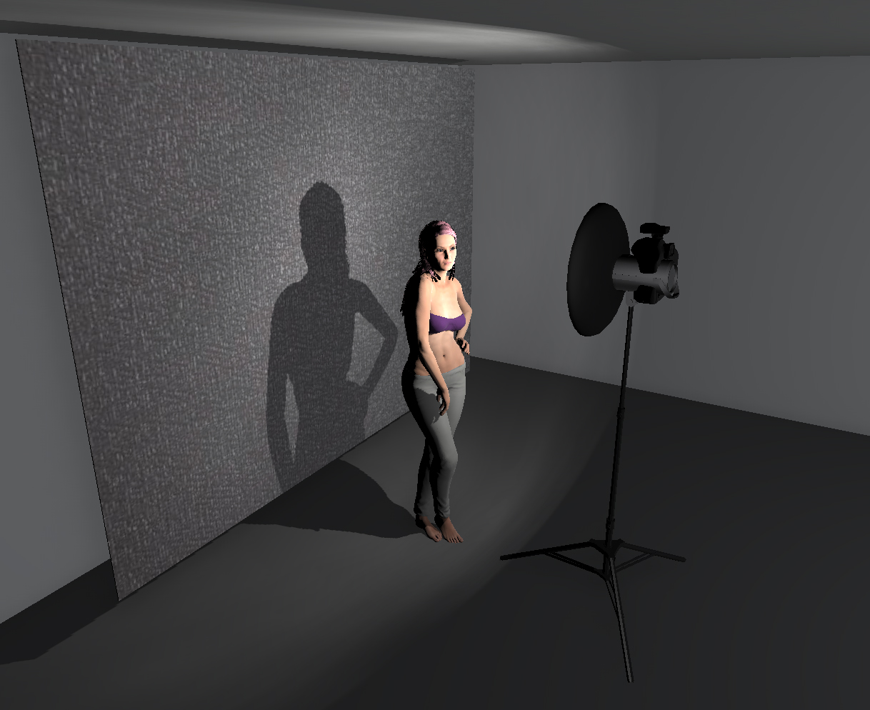 For those that are interested, this was the simple one light setup. A ring flash and model against silver backdrop