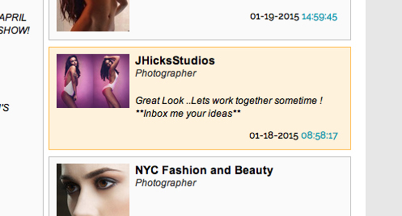 Not to long ago I was again informed of another little parasite on Model Mayhem operating under the name JHicksStudios and using my images to set up photo shoots with new models. This sort of thing sickens and terrifies me, not only is he openly lying but the lie is so blatant that I shudder to think what his real intentions are for setting up photoshoots with young girls are. Model Mayhem doesn't have a reference system in place so if you're starting out be wary of the photographers you're intending to shoot with and try and contact the models they've worked with. The trick here is that a model maybe contacted that has worked with me and be told 'hey Im looking to work with JHcksStudios I see you've worked with him in the past whats he like?'. The model being contacted may well assume that they're referring to me with a name like that so its best to include as much info and links where possible too.