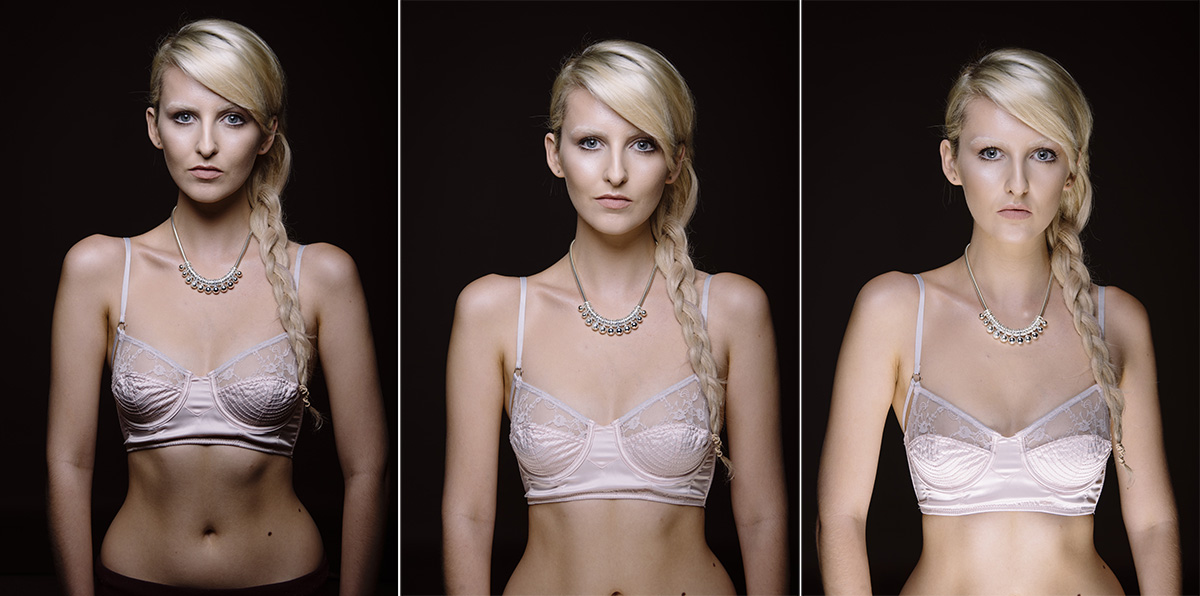 So here are three raw files of simple head shots. I've seen all three styles being used commercially and although there is nothing technically wrong with any of them, when they're put side-by-side like this it should be pretty easy to see which one looks a lot worse than the others. On the left we have a single key light, in the middle we have a key and fill light and on the right we have the same again but with too much power on the fill. If somebody had taken this right hand shot at my studio, it's my opinion that they would need to be spoken to about some much needed re-training as I feel this level of lighting is unacceptable in any situation.