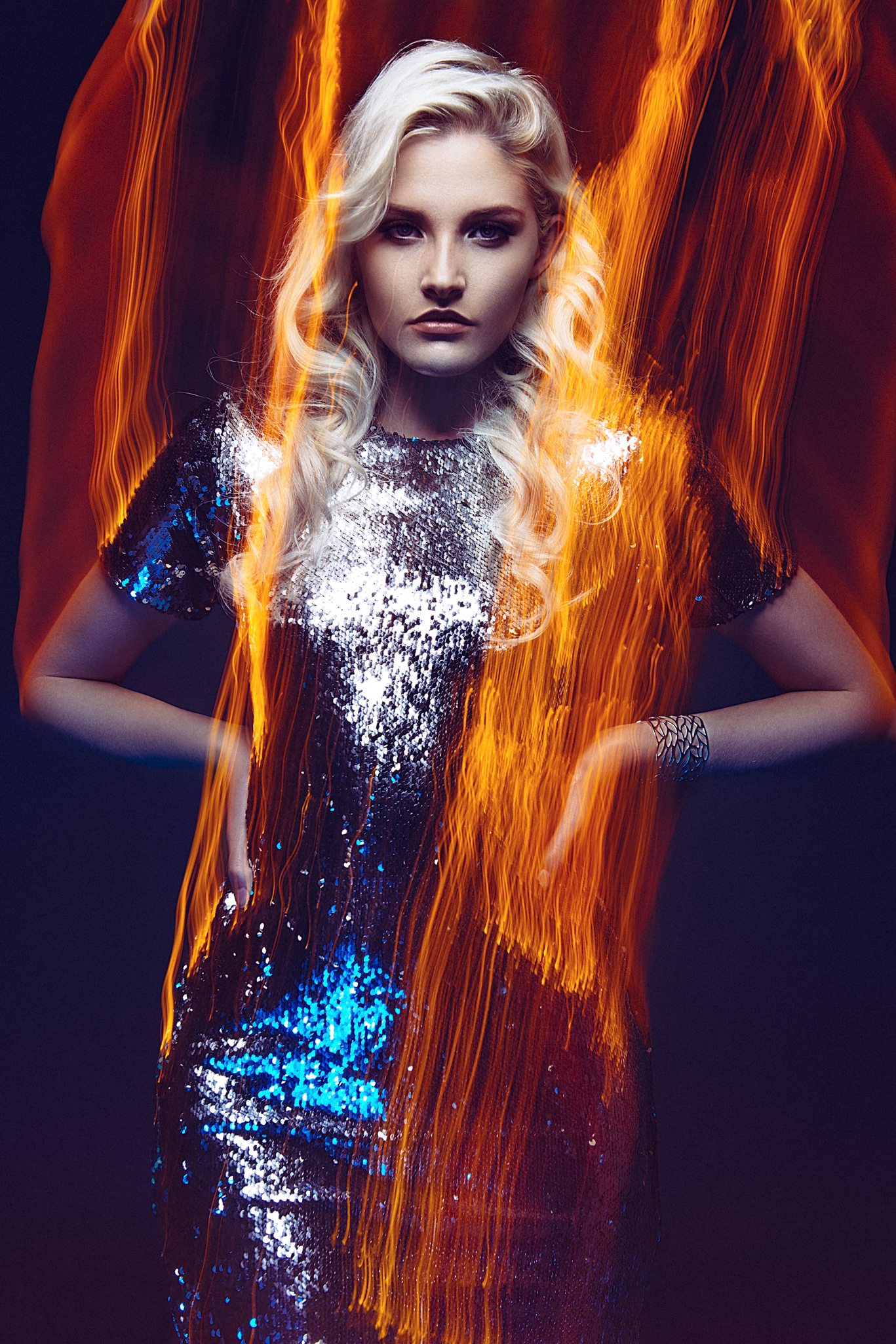 This is a shot from the last set-up of the day - long exposure with gels.
