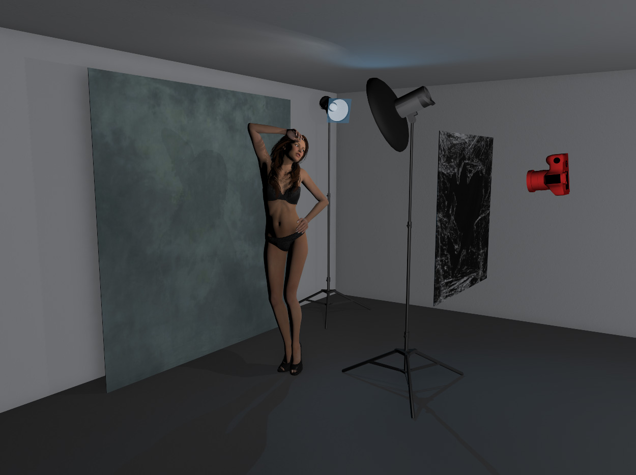 This basic setup of the technique is the bare-bones of the look. If you just want to test it out or only have two lights at your disposal then this is the setup for you.