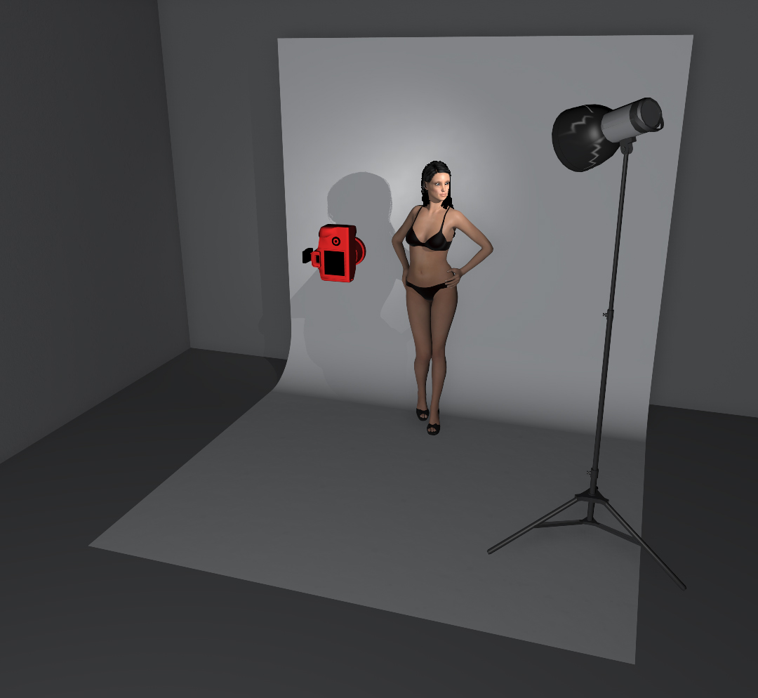 Sometimes, to improve a shot you don't need more kit, you just need to be smarter with the kit you have. So with the exact same setup and lighting you can create a completely different shot. Simply move the model and the lighting closer to the background and allow the light to spill into the scene which in turn provides context to overall shot.