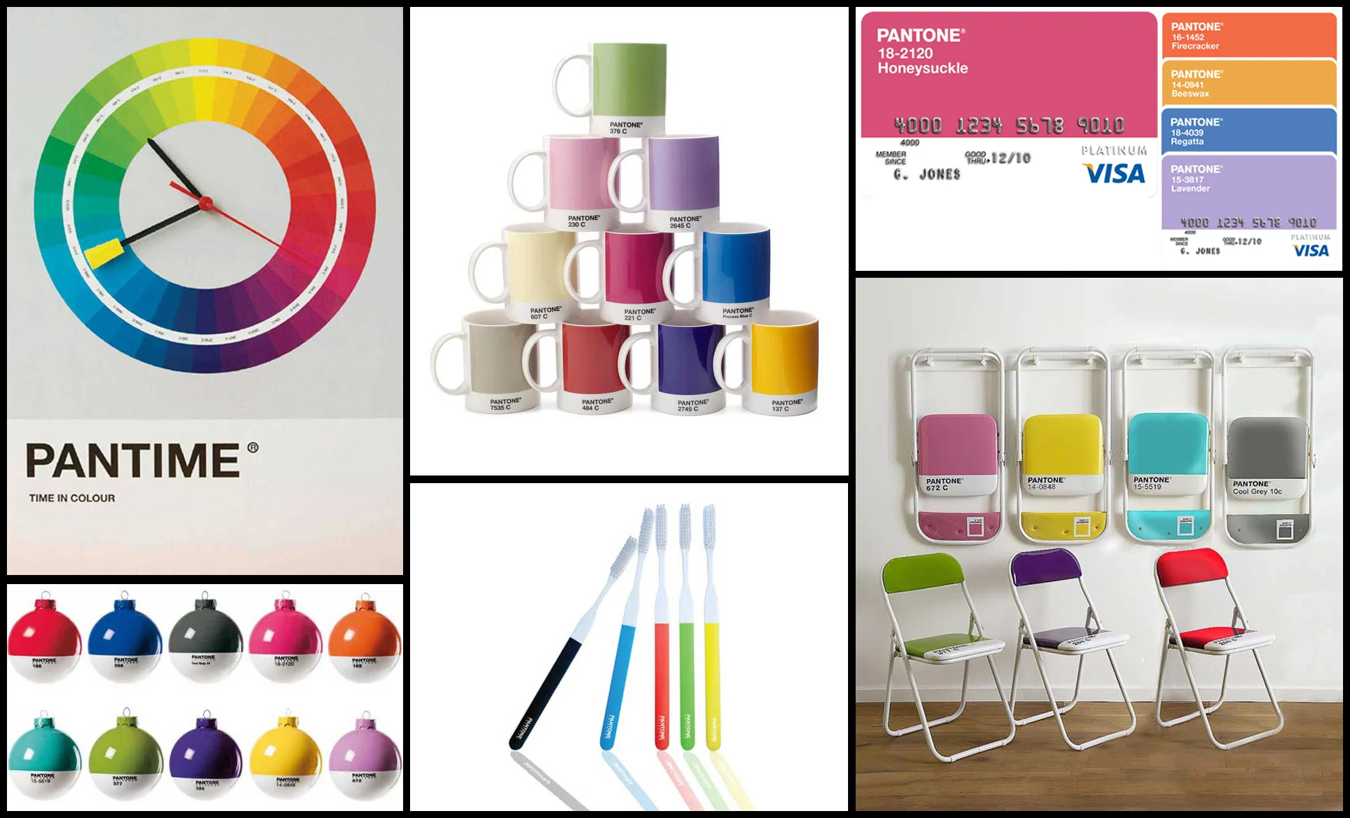 Pantone as a brand has to assert their dominance as the global director of colour. They invented the language now they have to ensure that they are known for being the voice of colour predictions. One way to do that is to make colour cool and using everyday objects their vehicle to deliver that message. Clocks, chairs, even toothbrushes and baubles, all of it is a reminder that they are the powerhouse of colour. (I do actually really want that clock).