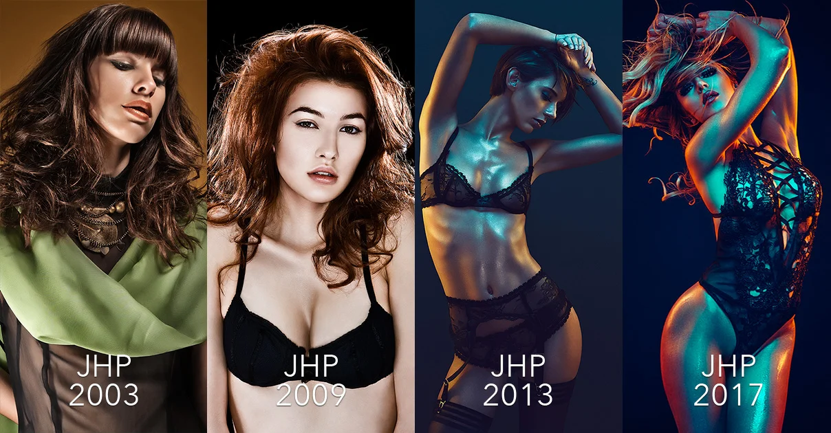 Any photographic style can evolve over time but the premise of what you love about images stays the same. Over the years I've always fundamentally been drawn to the creatively that studio lighting can provide. It wasn't until 2013 that I actually began to use coloured gels on the models rather than simply on the backgrounds behind them. It took a long time to adapt the technique to skin but it's now the look that is synonymous with my work today.