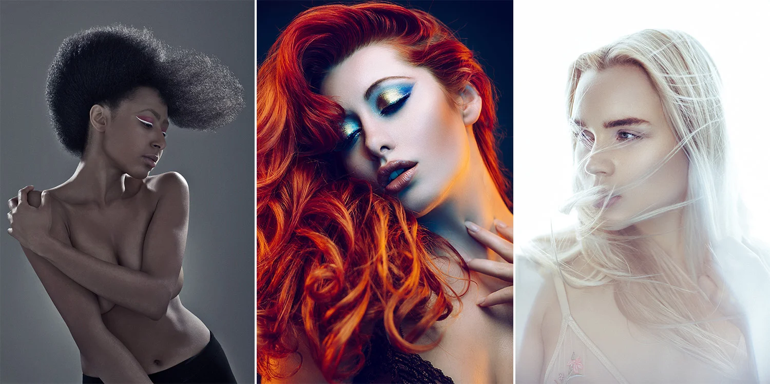Hair is always a good way of explaining subjective lighting as its variants in texture and colour can fundamentally change the power of lighting you use. Incredibly fine platinum blond hair will clearly require less light to accentuate it than thick black afro hair. But ultimately that is your choice.