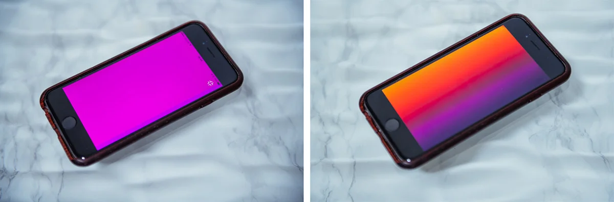 Smart phones make great light painting tools because they are bright, can display any colour or gradient you like and they produce a colour that is very similar to flash.