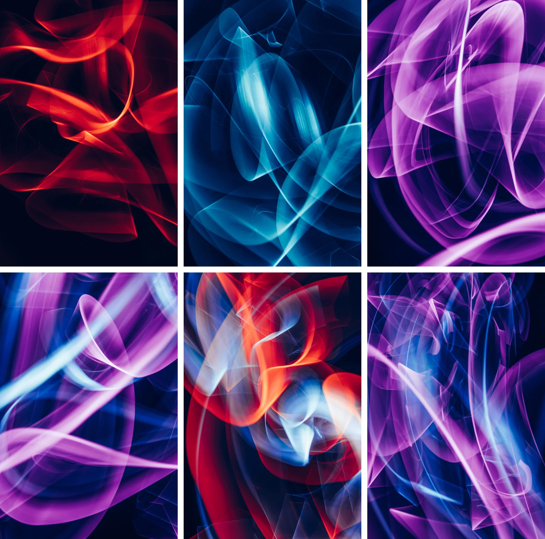 Click to enlarge: Above we can see some stunning examples of the Plexiglas brushes being used in conjunction with coloured gels. These are all single shots, there’s no layering of frames here and the hi-res versions of these genuinely feel like art in their own right due to how crisp and clean the coloured light ribbons are.