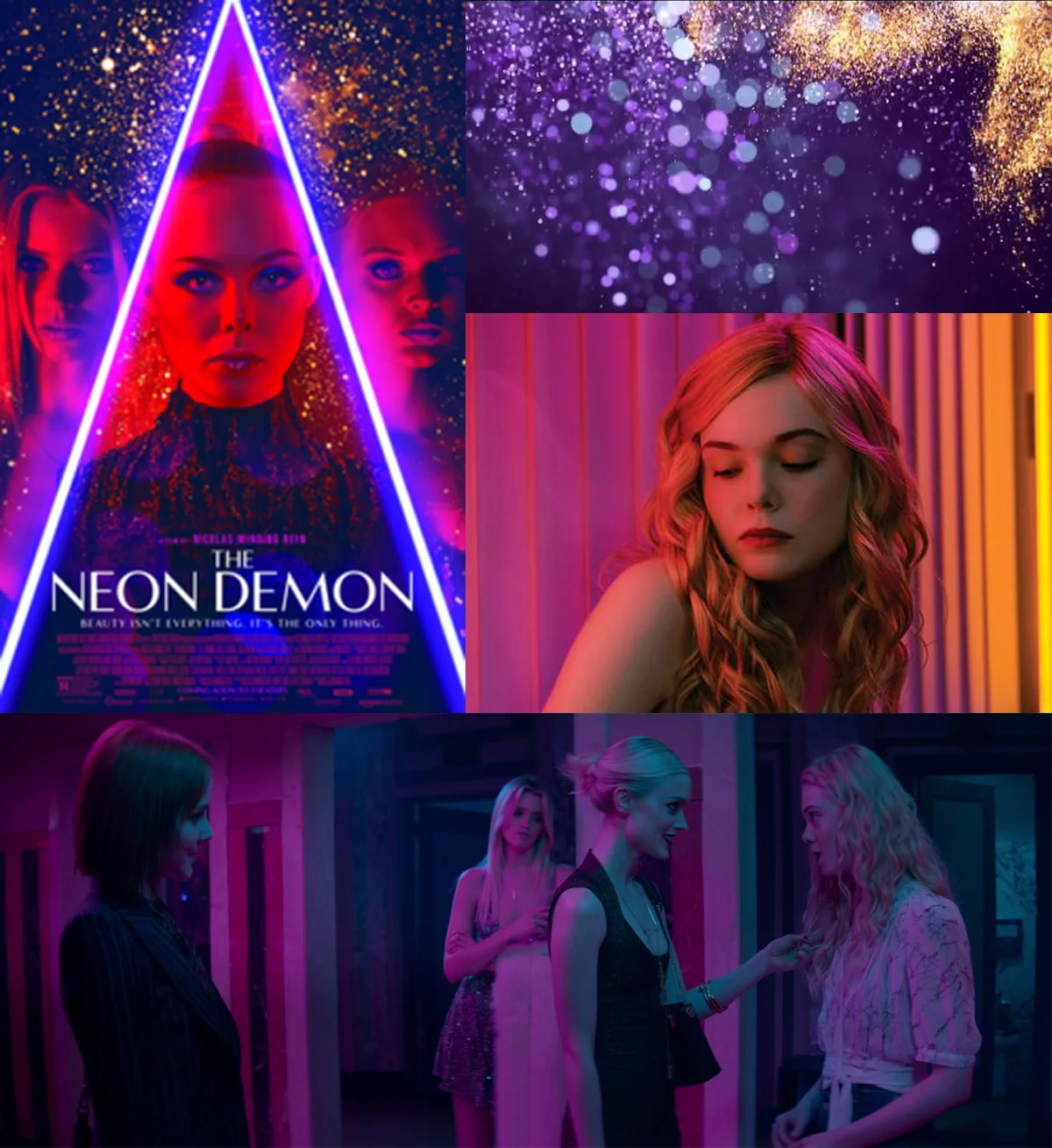 Neon Demon, another film by Nicolas Winding Refn and arguably a movie that uses extremes of colour to set mood and imply intrigue.