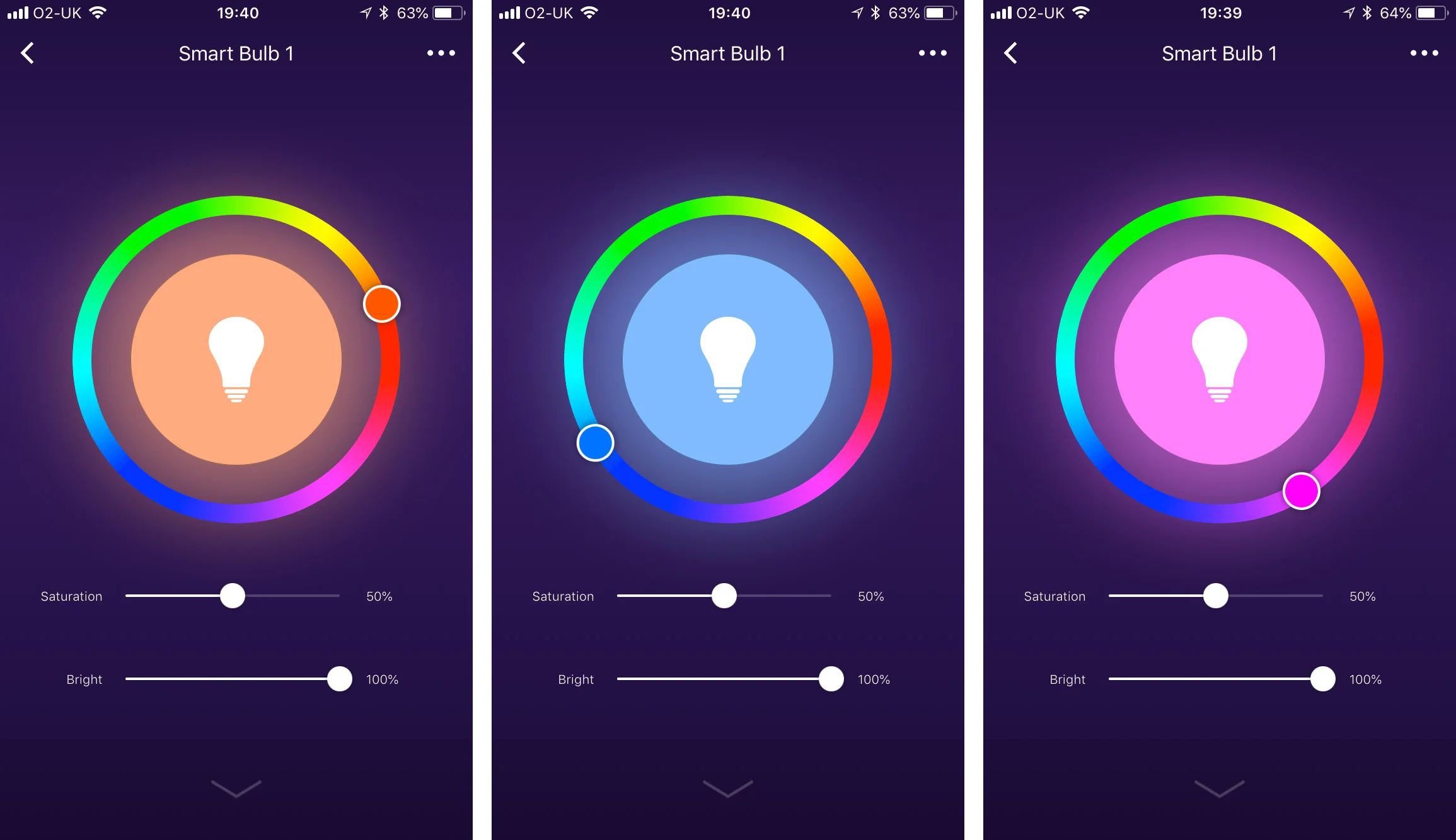 Note how these colours are using a 50% saturation value to give a softer more pastel tone.