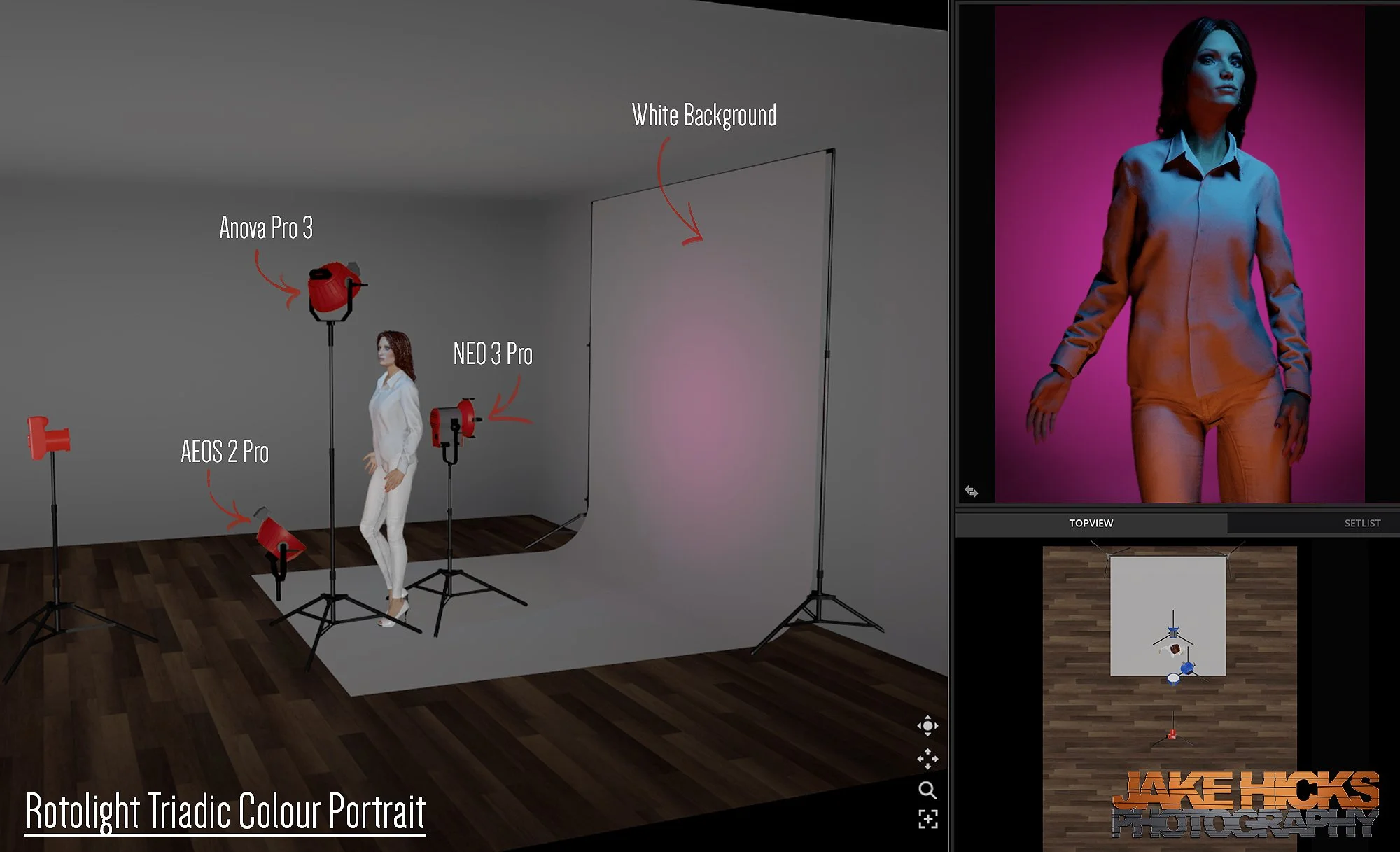 Triadic Potrait Lighting Setup: Rotolight LED Triadic Colour Portrait — Jake Hicks ...