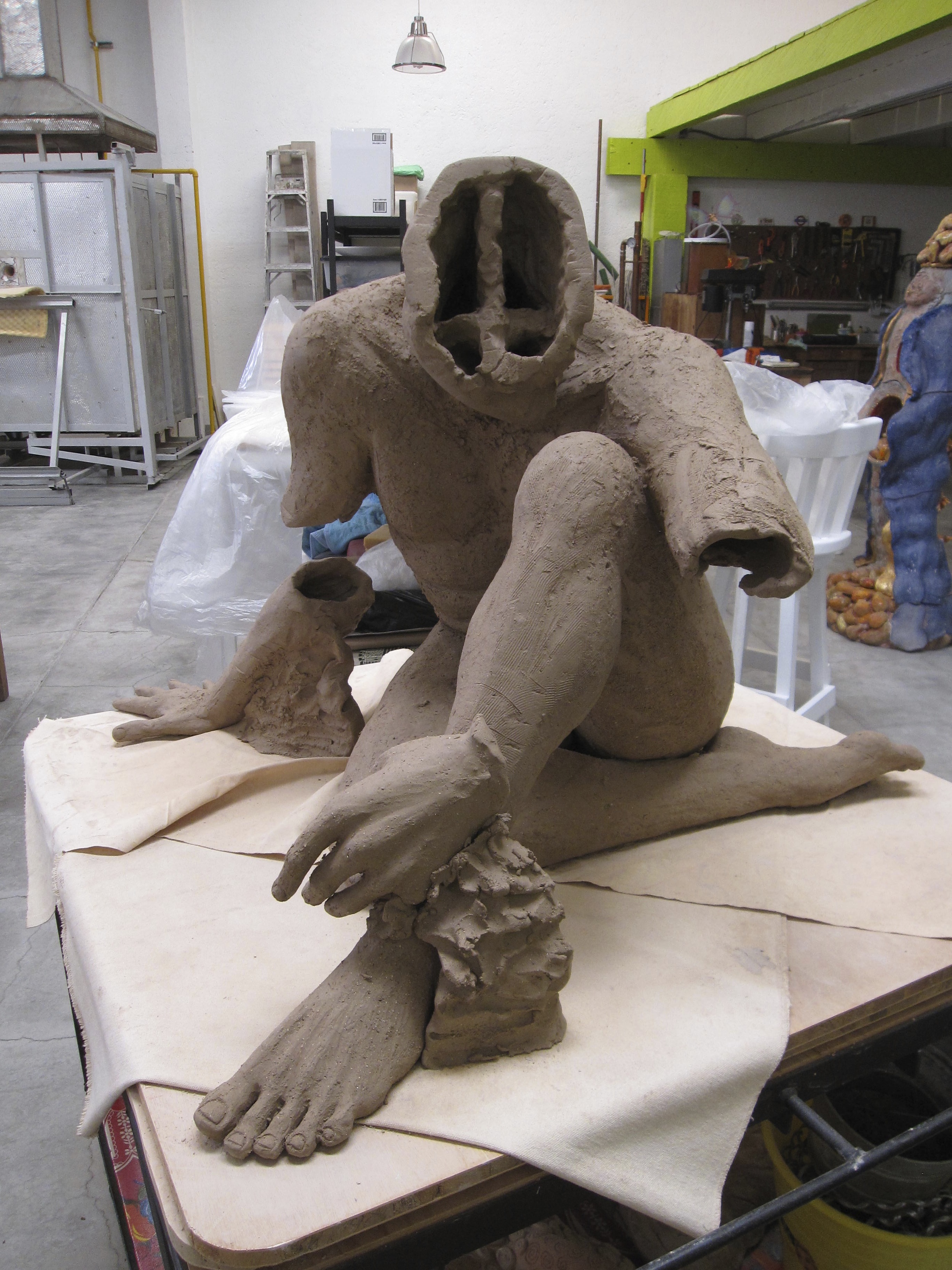 construction of life-size male figure in process -  Carmen Jimenez