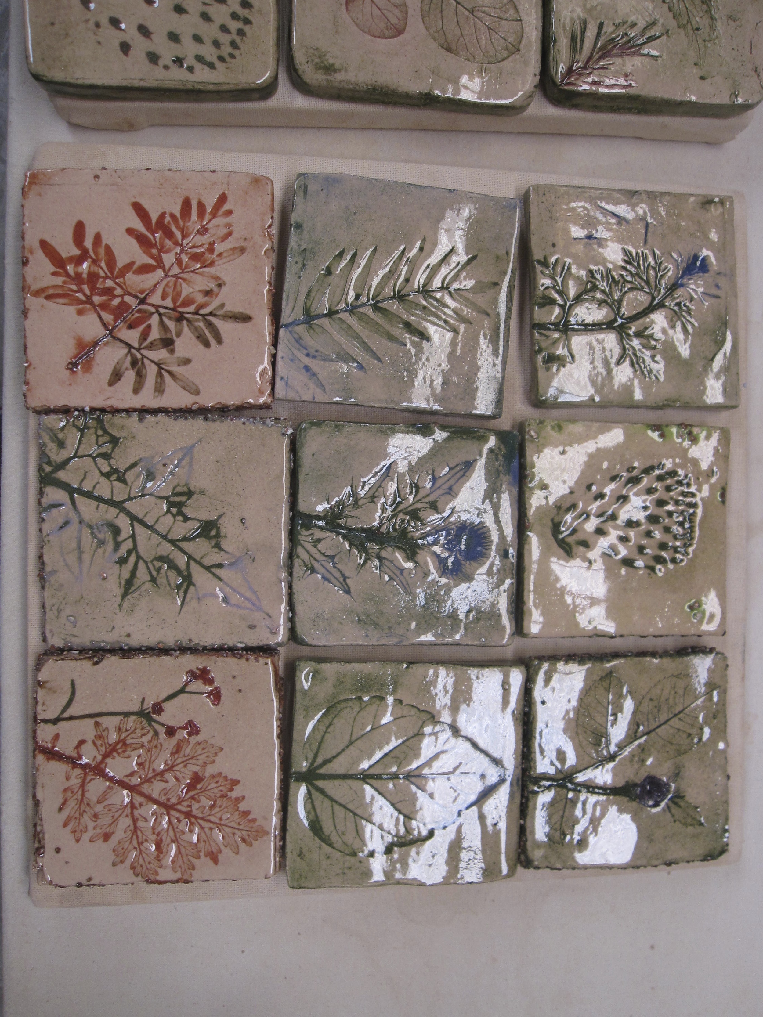 plant impressions - tiles - Kathryn Purse