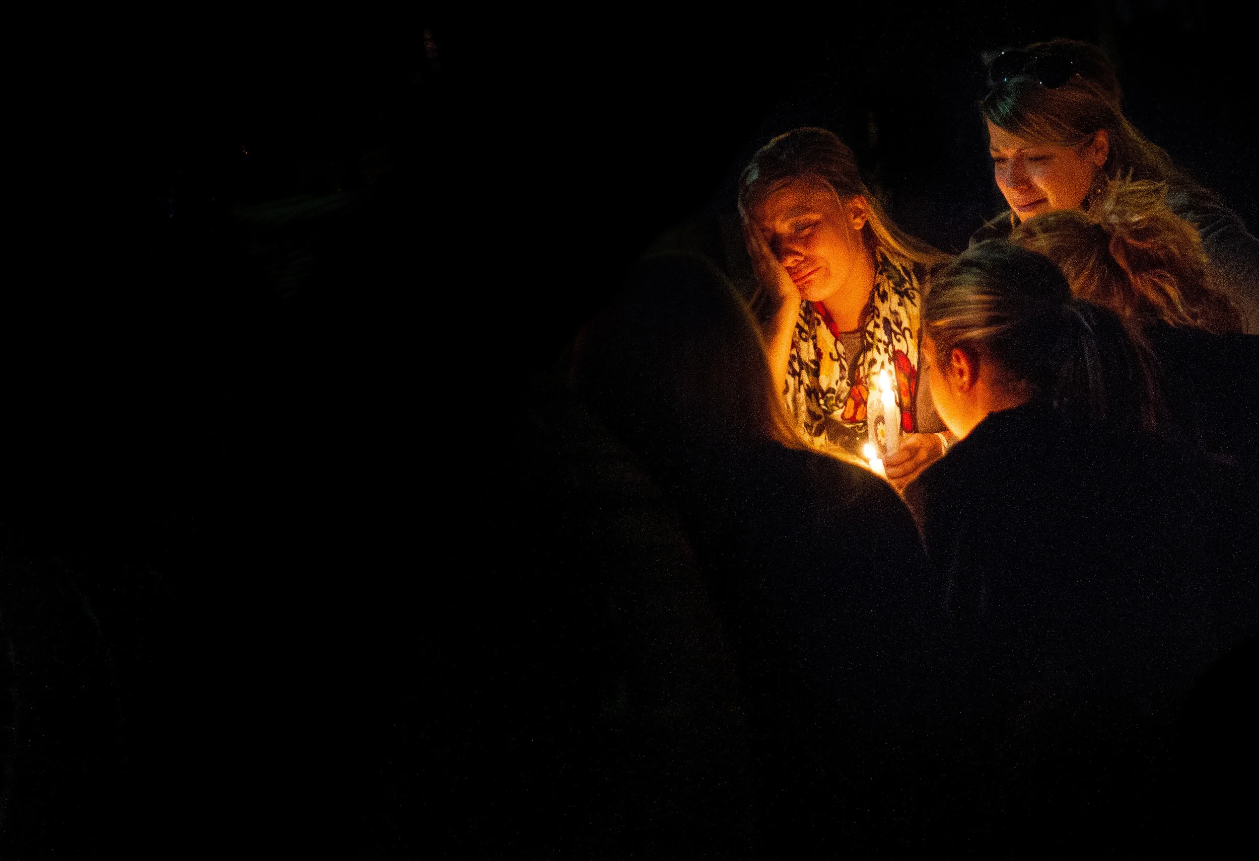 Towson University students gather together to mourn the death of two
fraternity members who died over the same weekend in two separate
incidents on March 31, 2012 in Baltimore, Md.