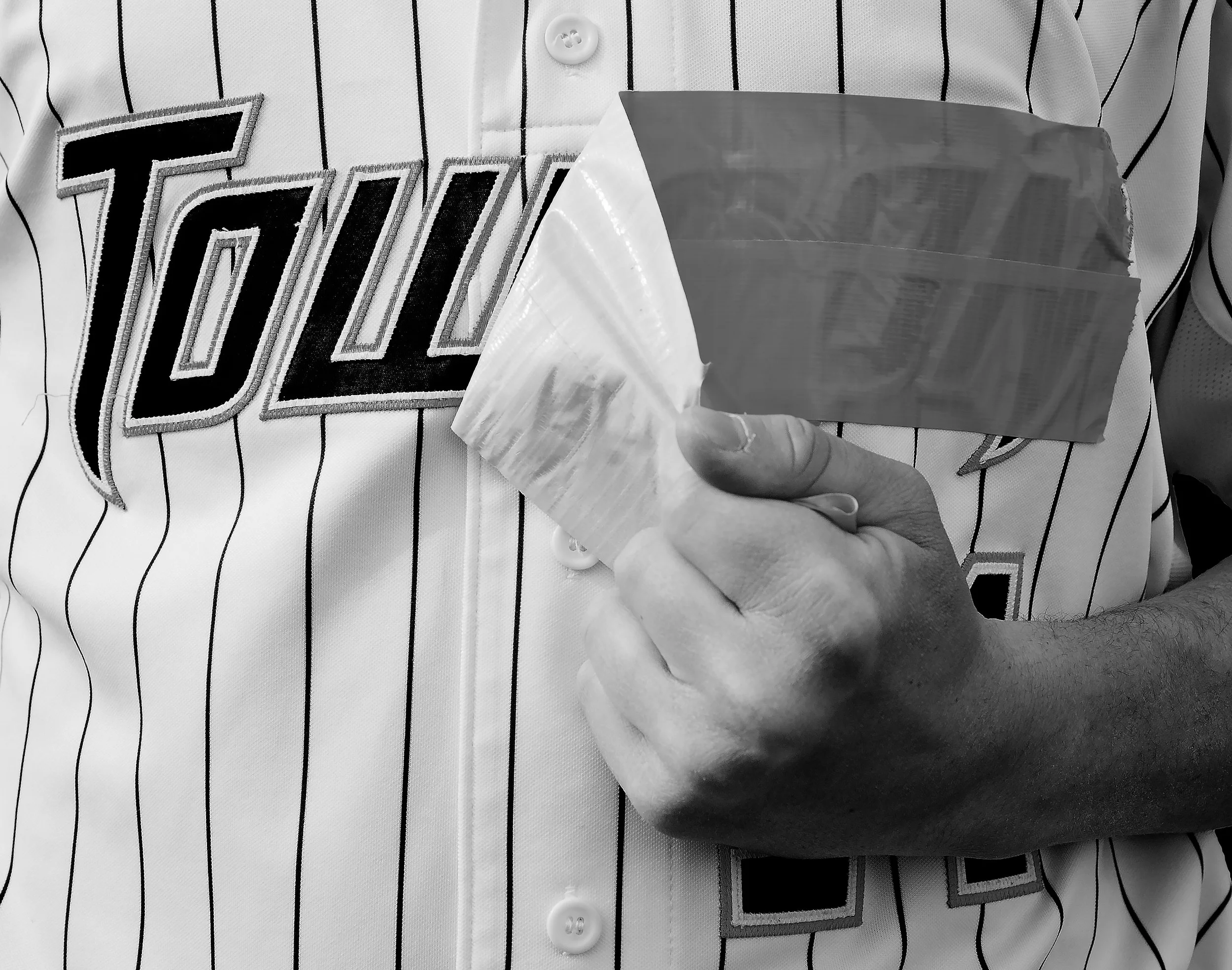 Towson University baseball pitcher Nick Cioffi poses after the controversial sports cuts went under review on March 13, 2013 in Baltimore, Md.