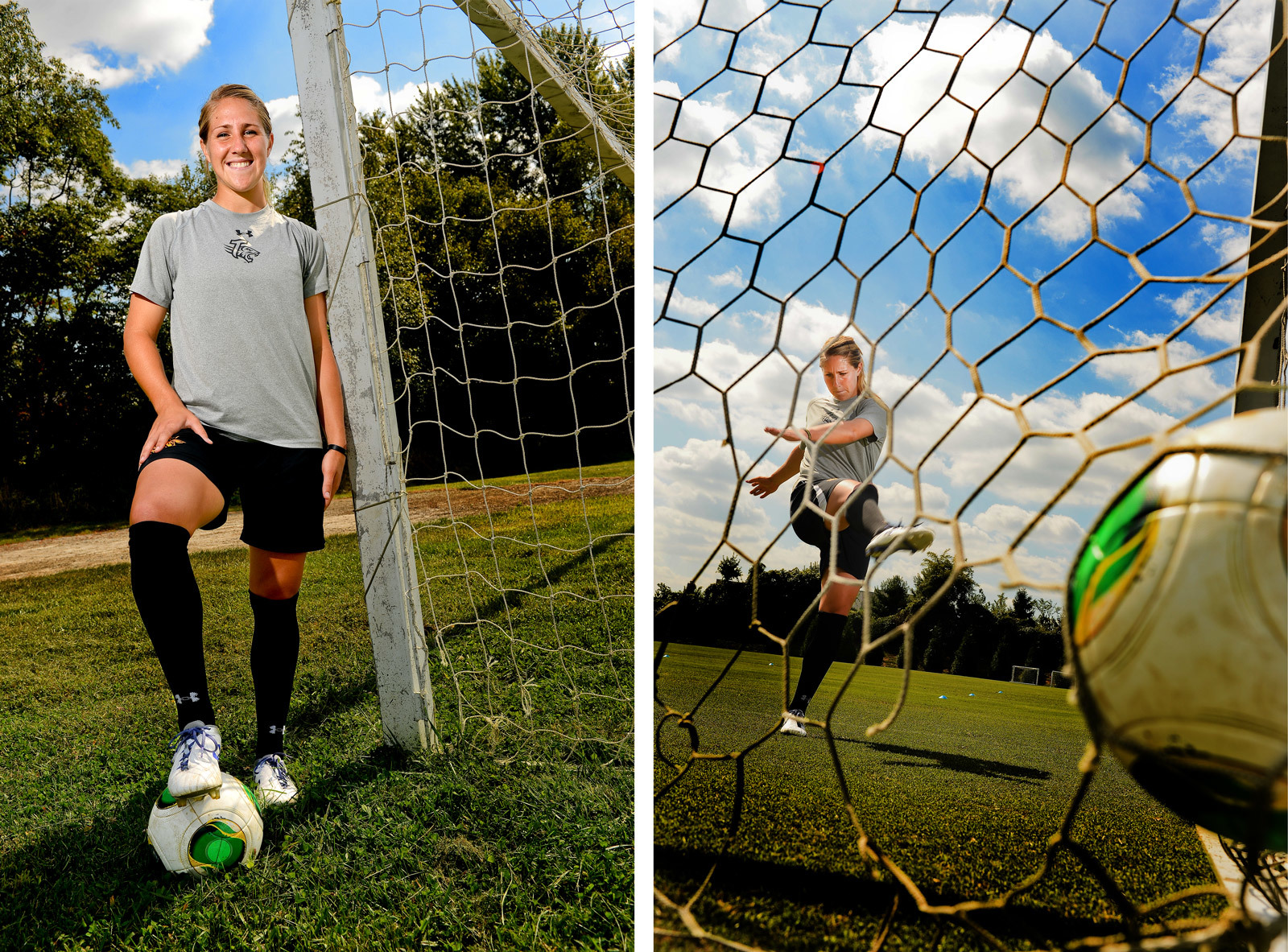  Towson University women's soccer forward Emily Banes poses during practice on Sept. 19, 2013 in Baltimore, Md.&nbsp; 