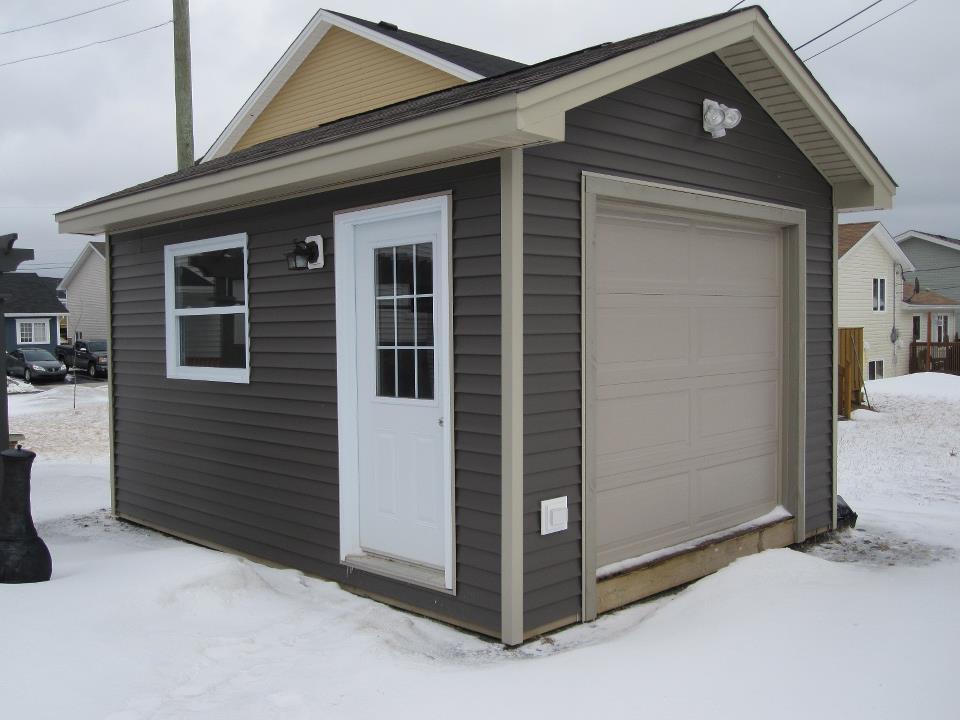12' x 16' shed with overhead door