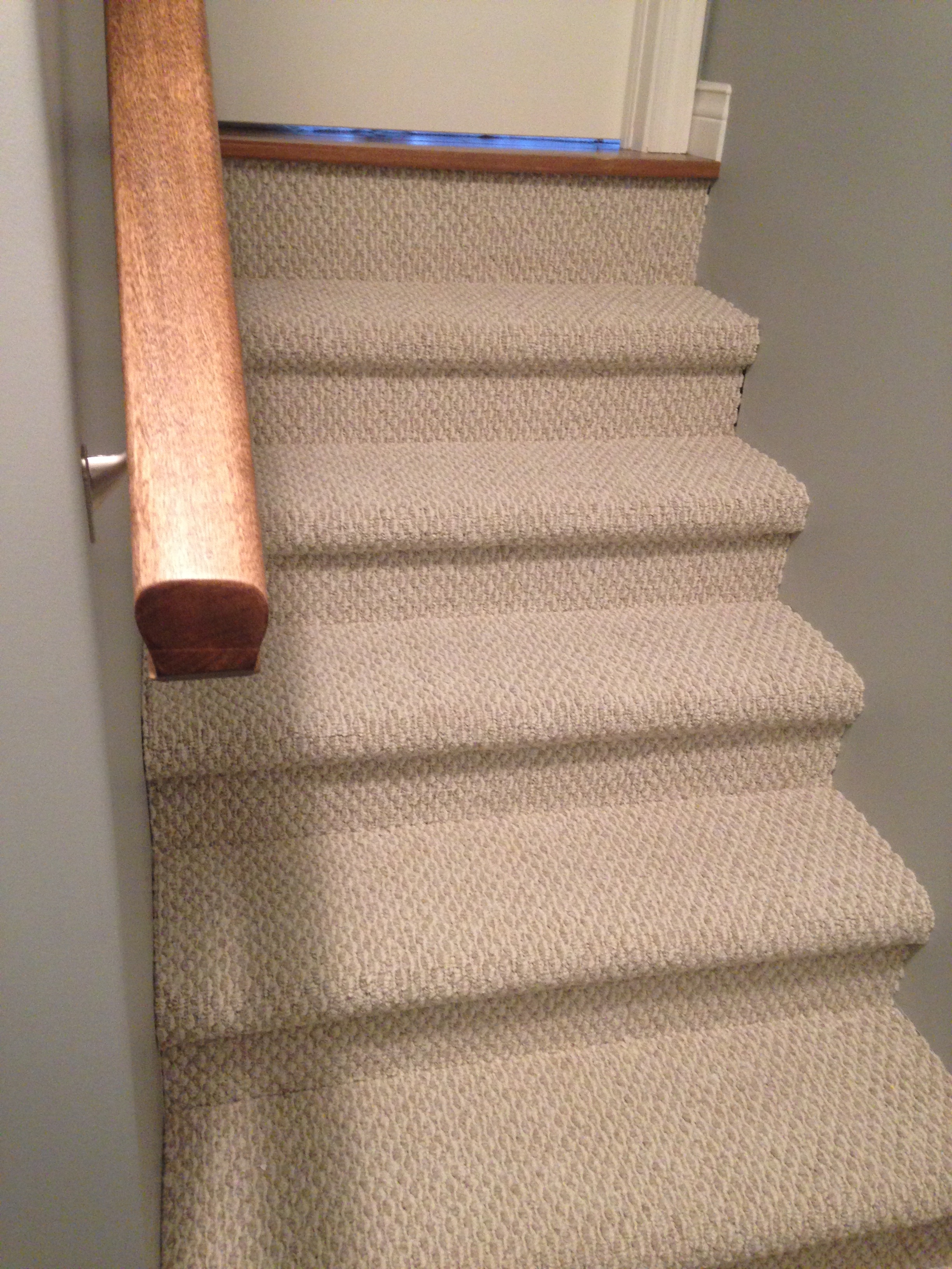 Carpeted stairs to main floor