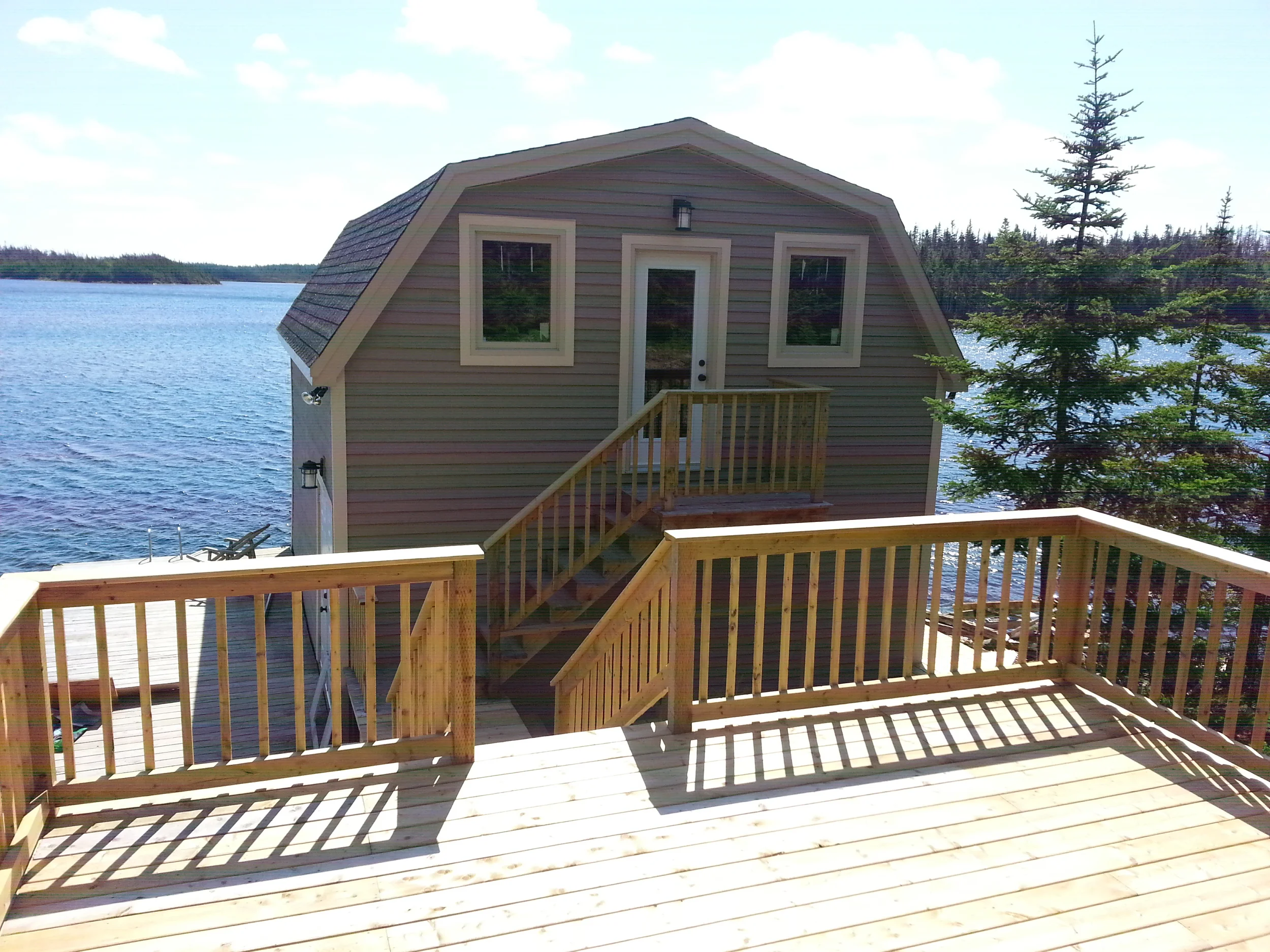 New large deck and walkway.  Updated windows and doors.