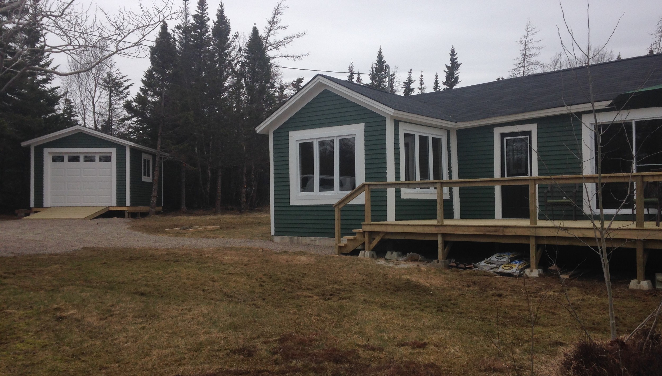 Wood siding and trims, new deck and shingles