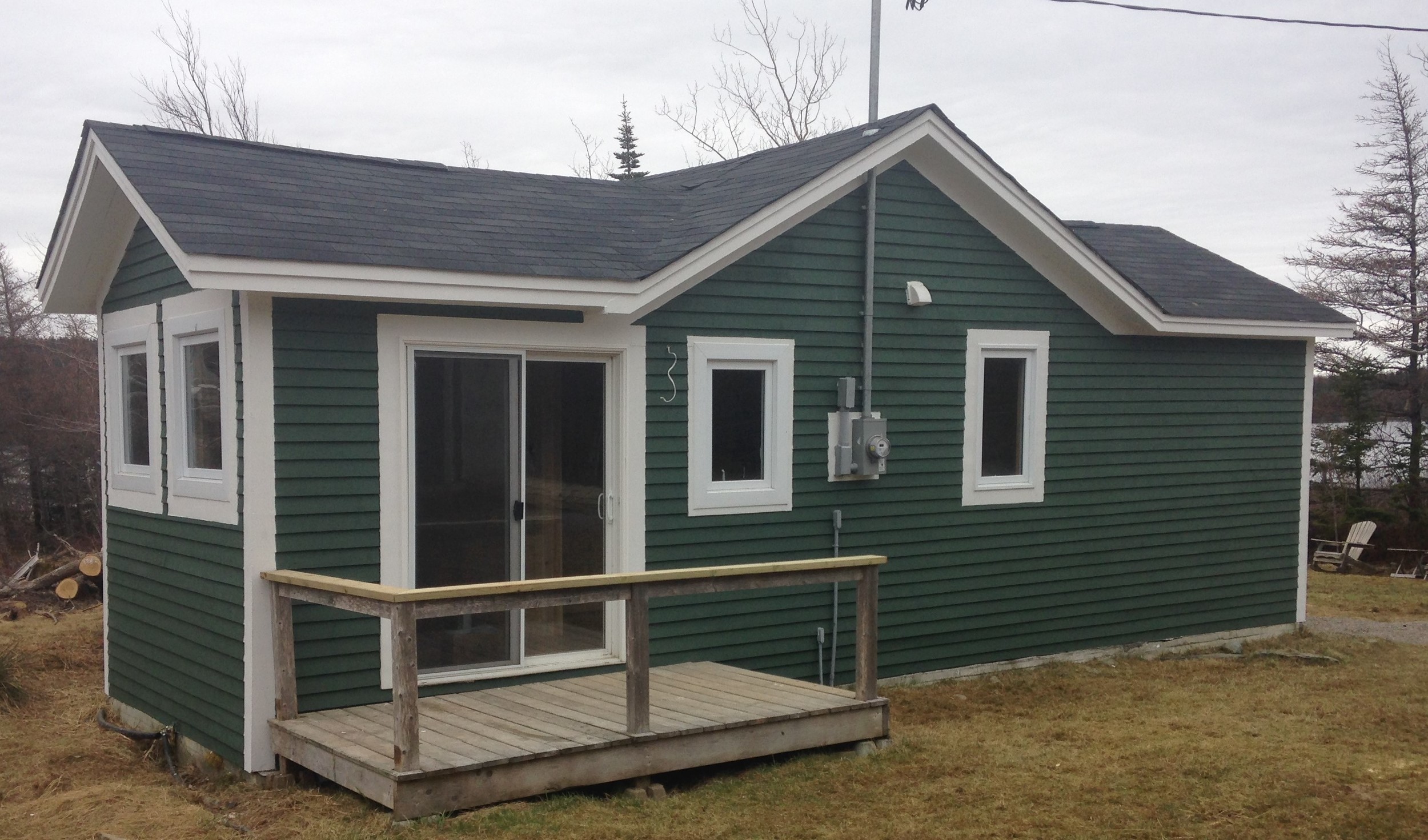 Re-used existing small deck off of bedroom