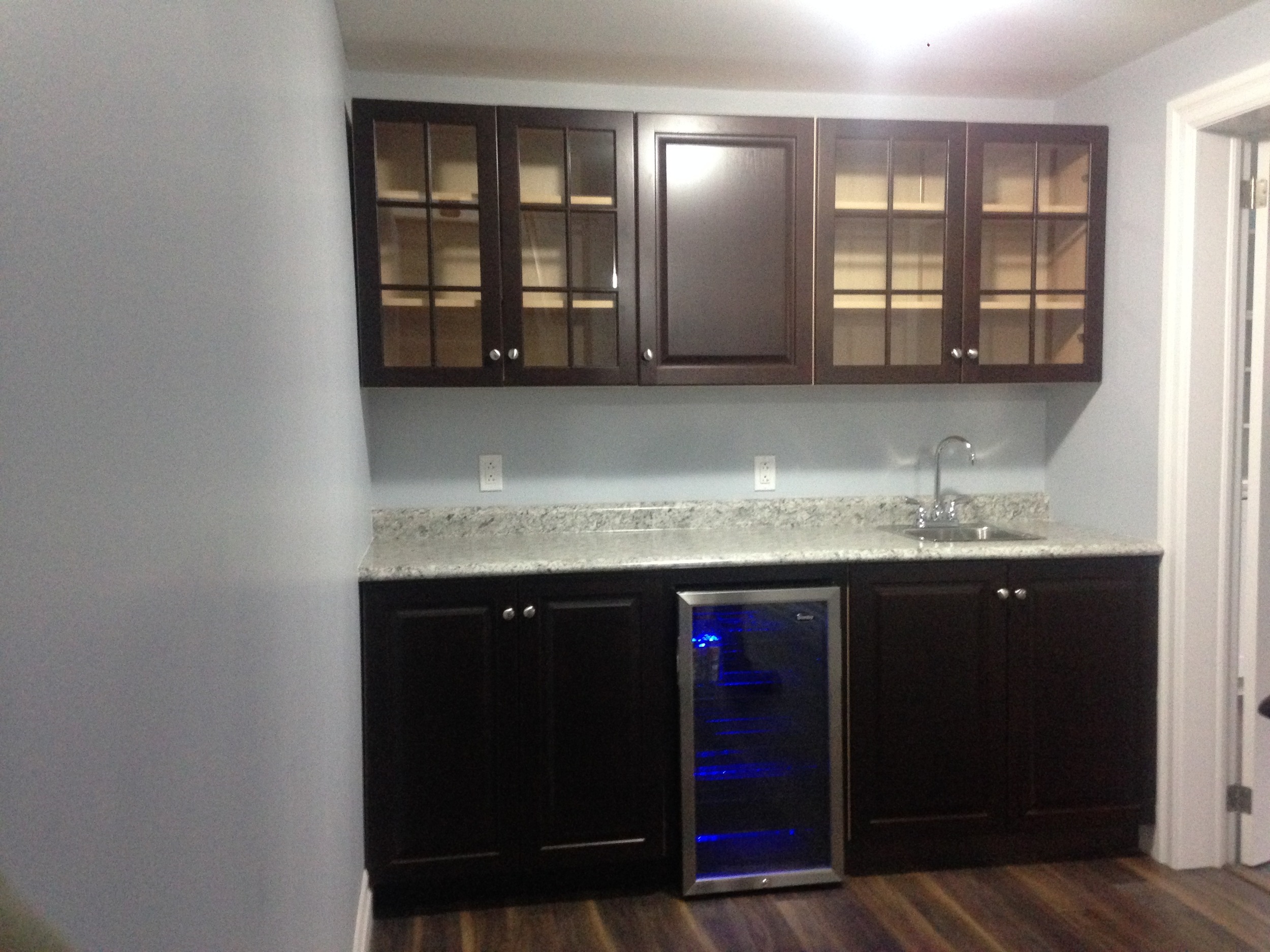 Built-in wet bar and cabinets