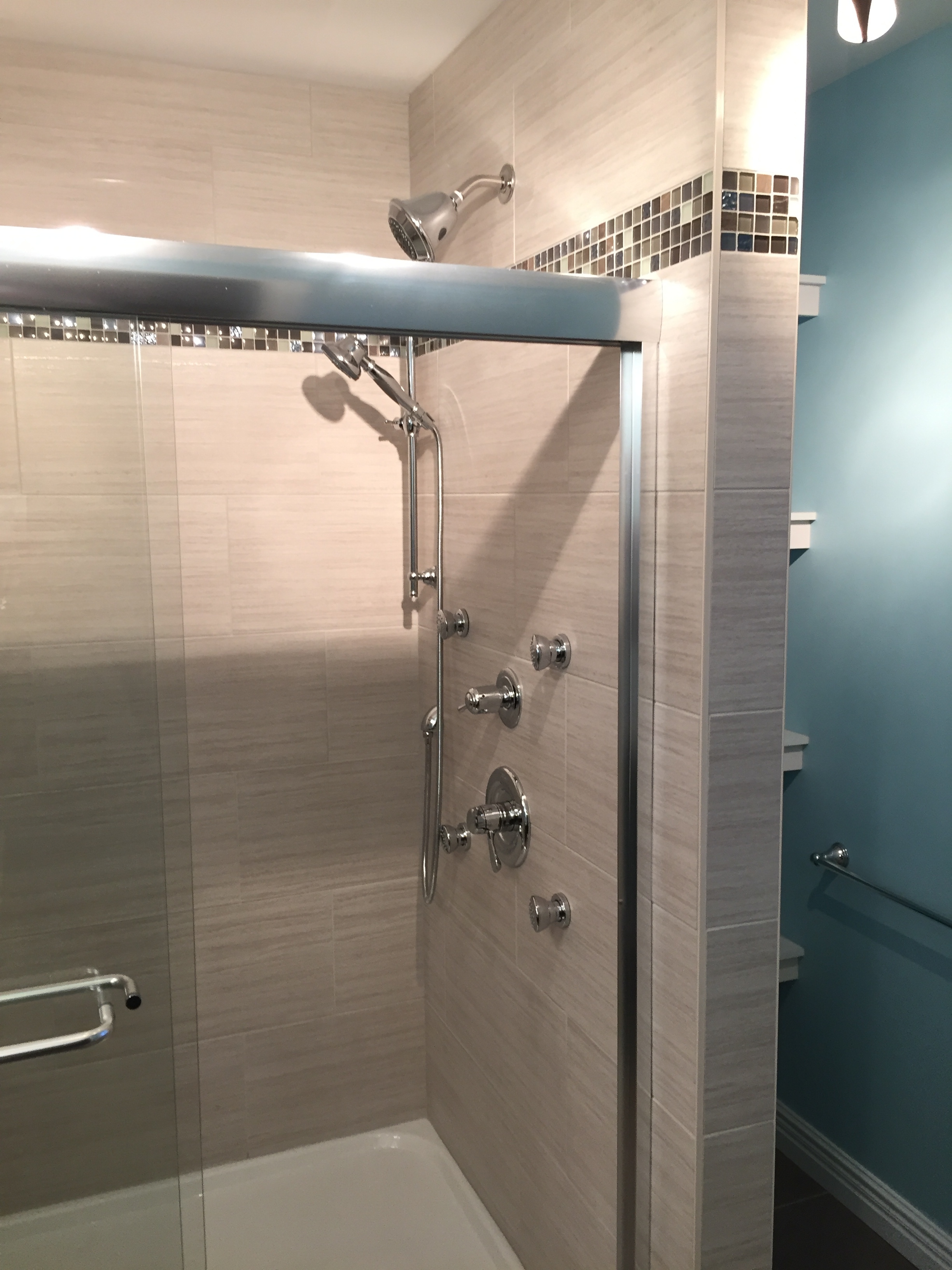 Custom shower heads and trim.