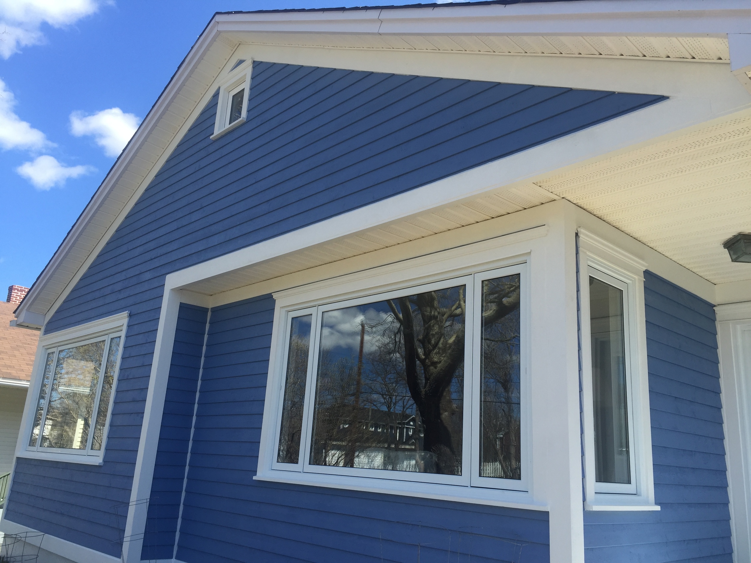 New siding, windows and finishes. 