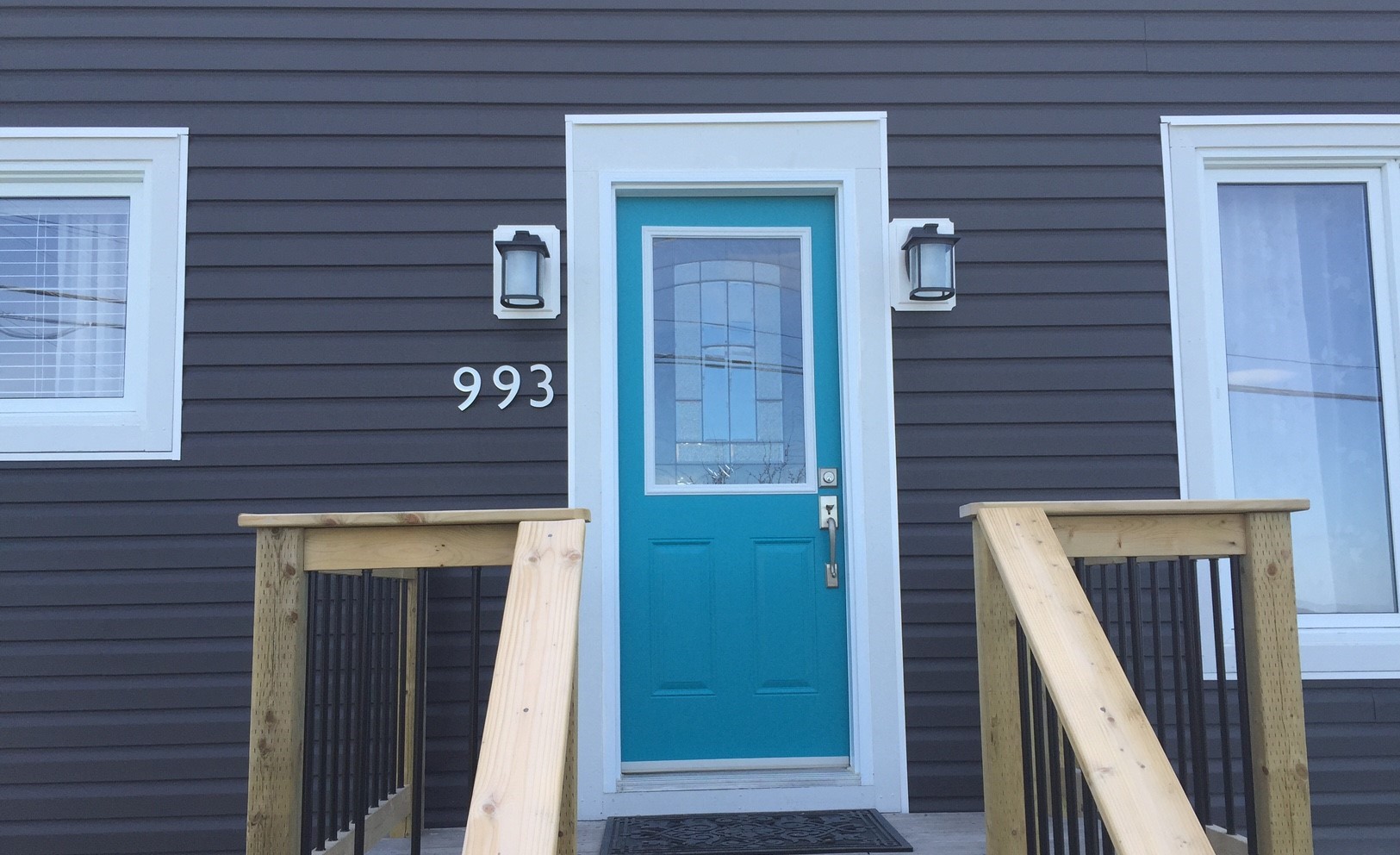 Painted front door.  