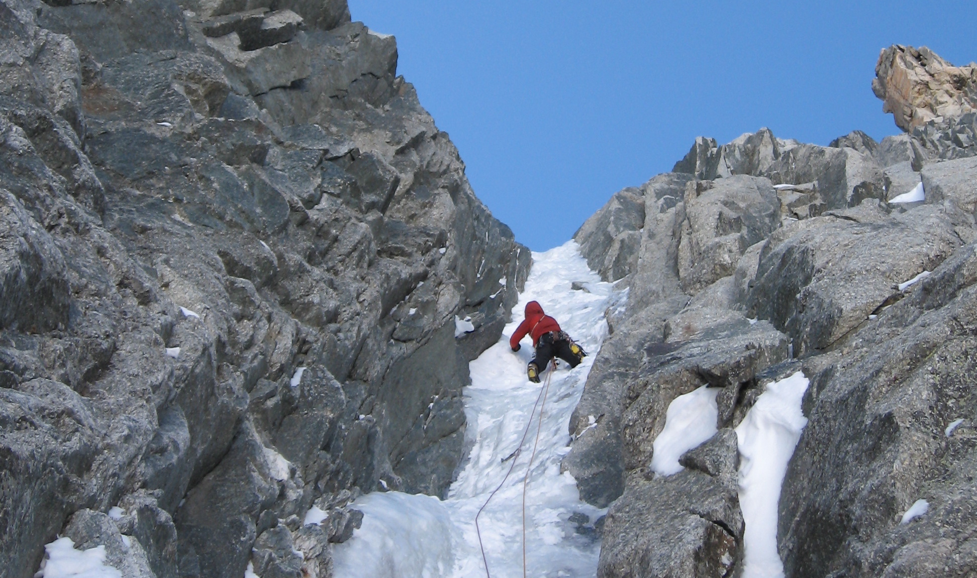 Steep alpine ice on the Albinoni-Gabarrou