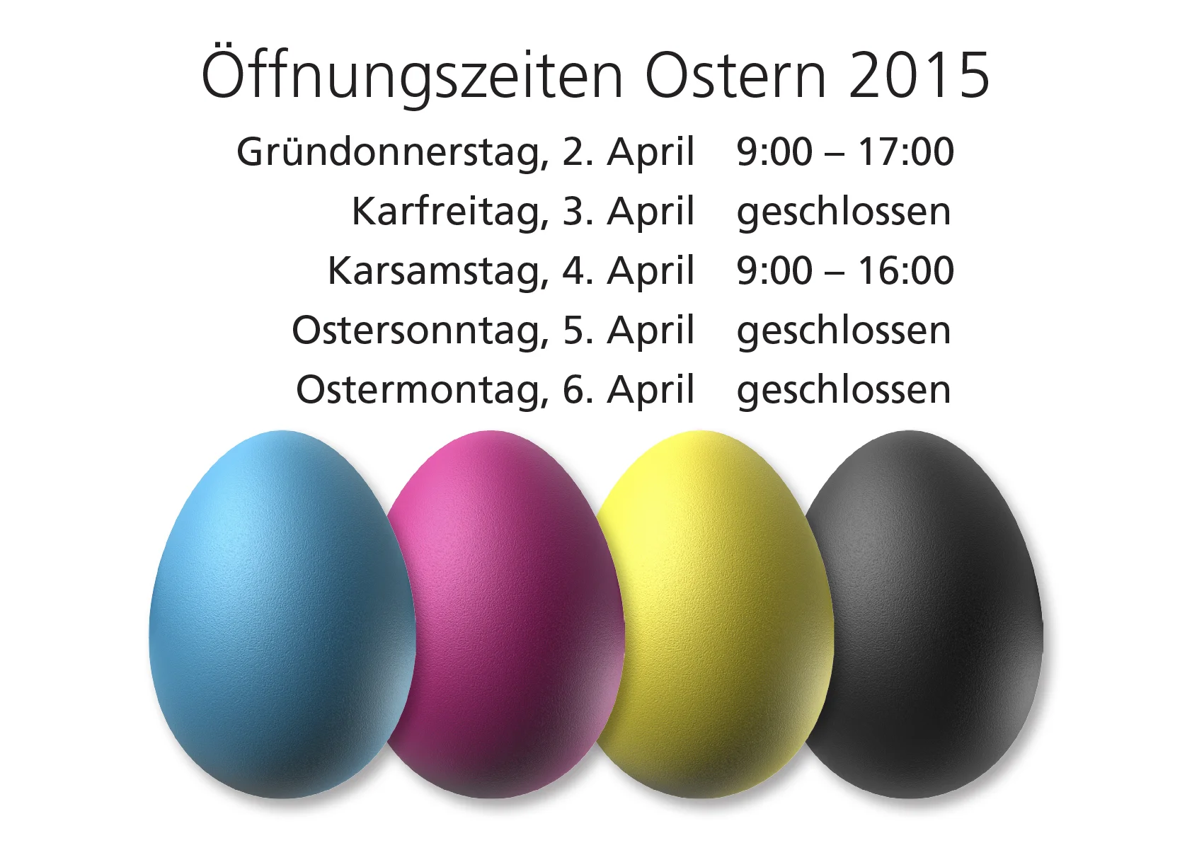 Offnungszeiten Ostern 2015 Druckertankstelle Luzern