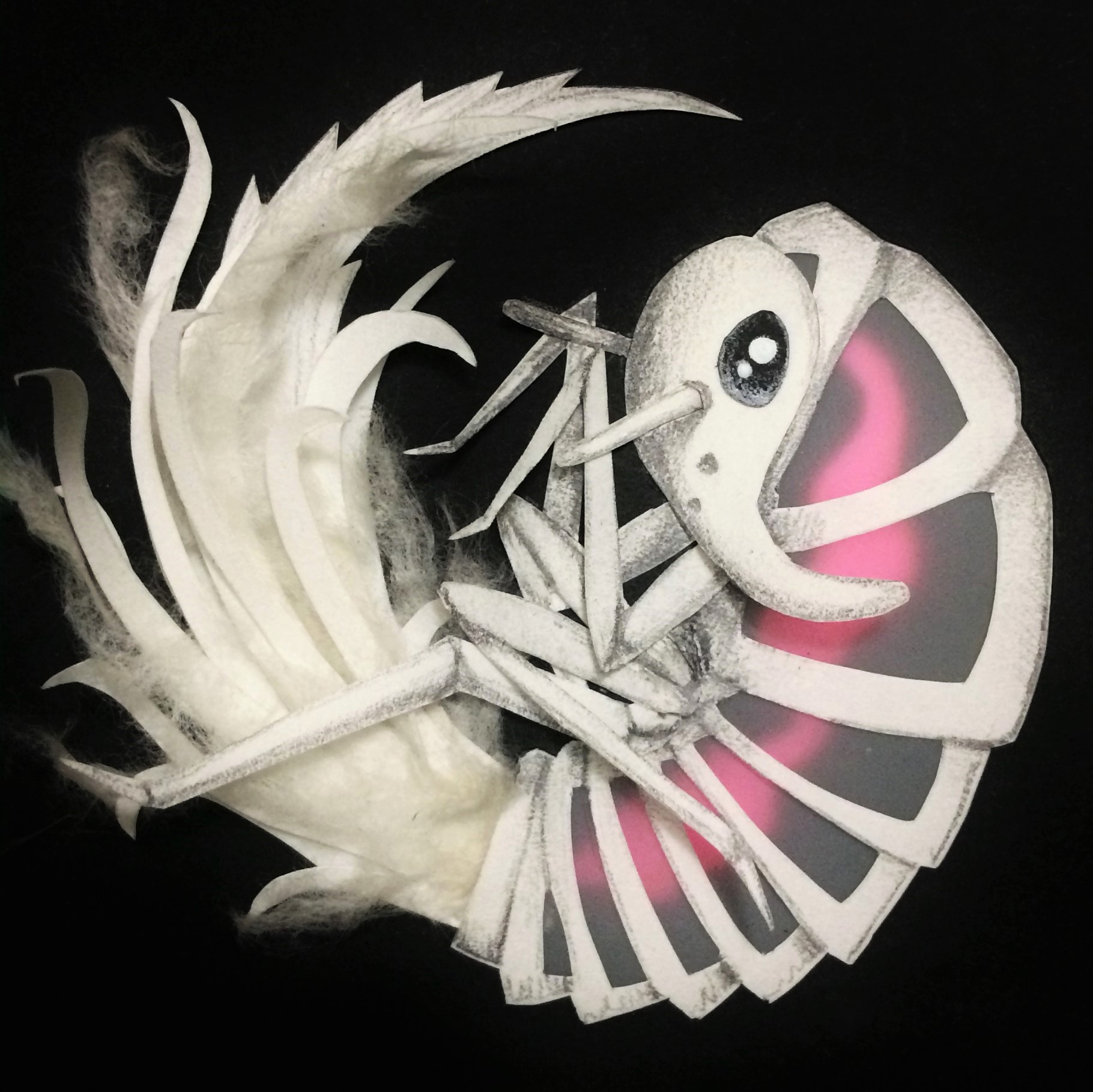 Planthopper II Paper, mylar and graphite 3" x 3" SOLD