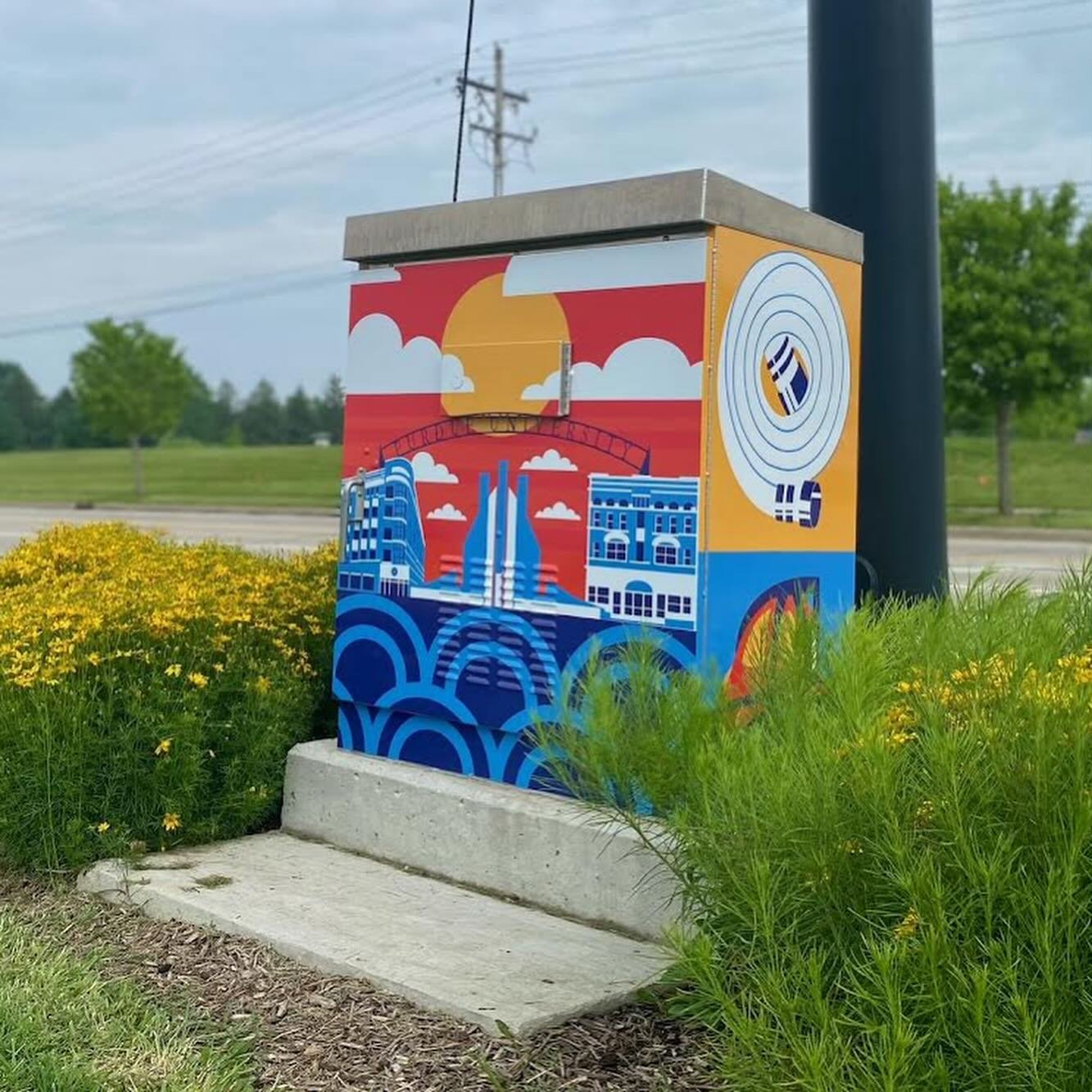 My West Lafayette traffic signal box design has been installed in front of fire station #3! I&rsquo;m obsessed with firefighter equipment and wanted to highlight it with this design. Shout out to @theartsfed for making this happen! #trafficsignalbox 