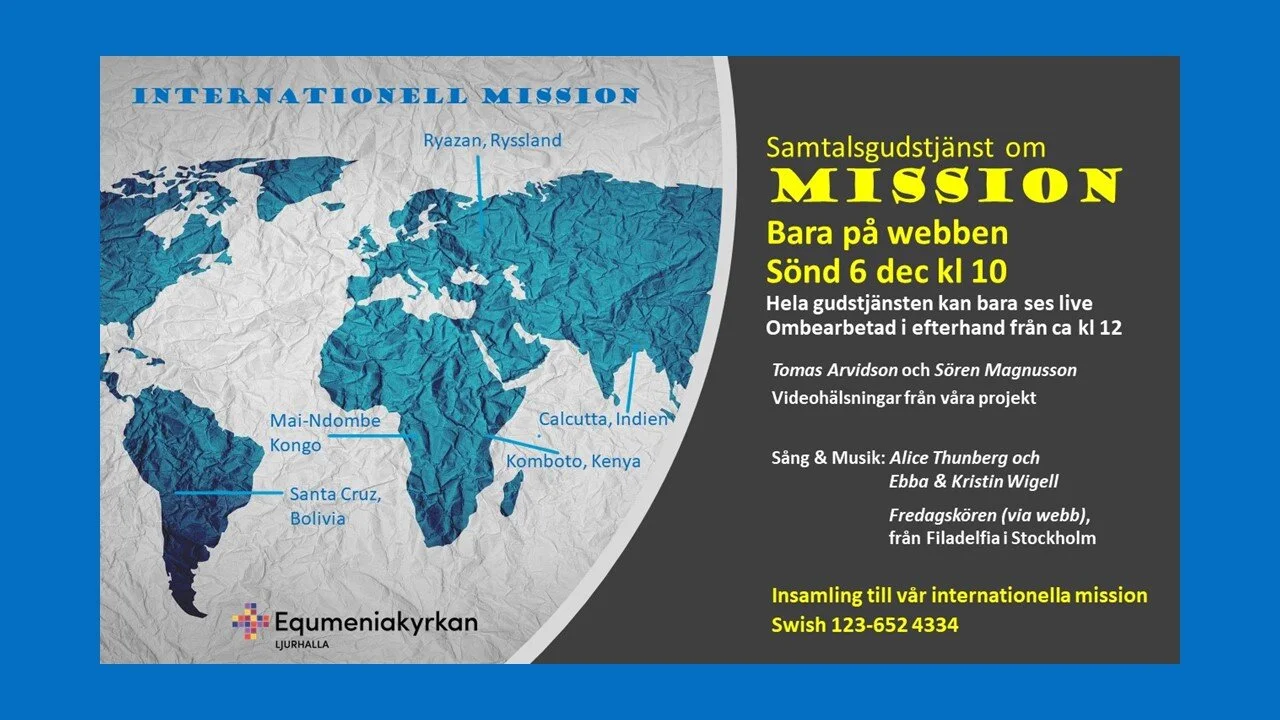 Webbgudstjänst 6 dec kl 10 - Samtalsgudstjänst om Mission