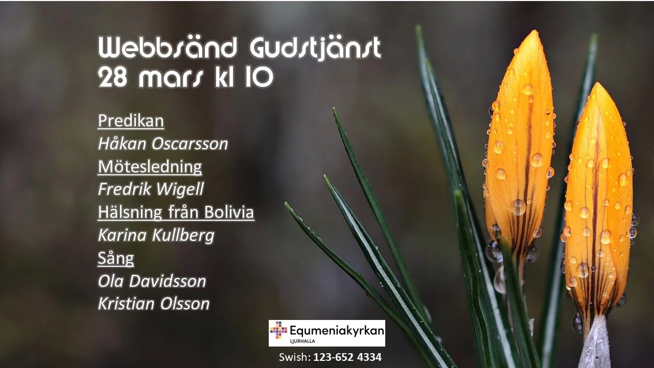 Webbgudstjänst 28 mars kl 10