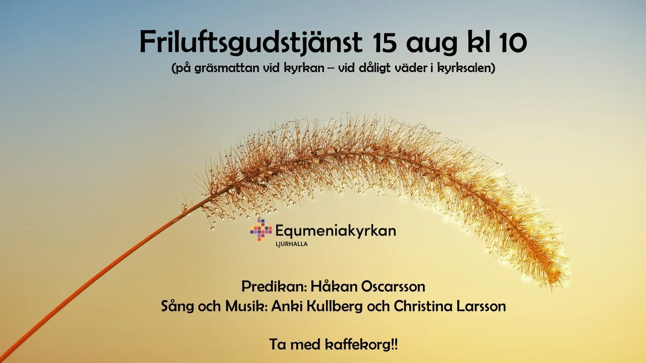 Friluftsgudstjänst 15 aug kl 10