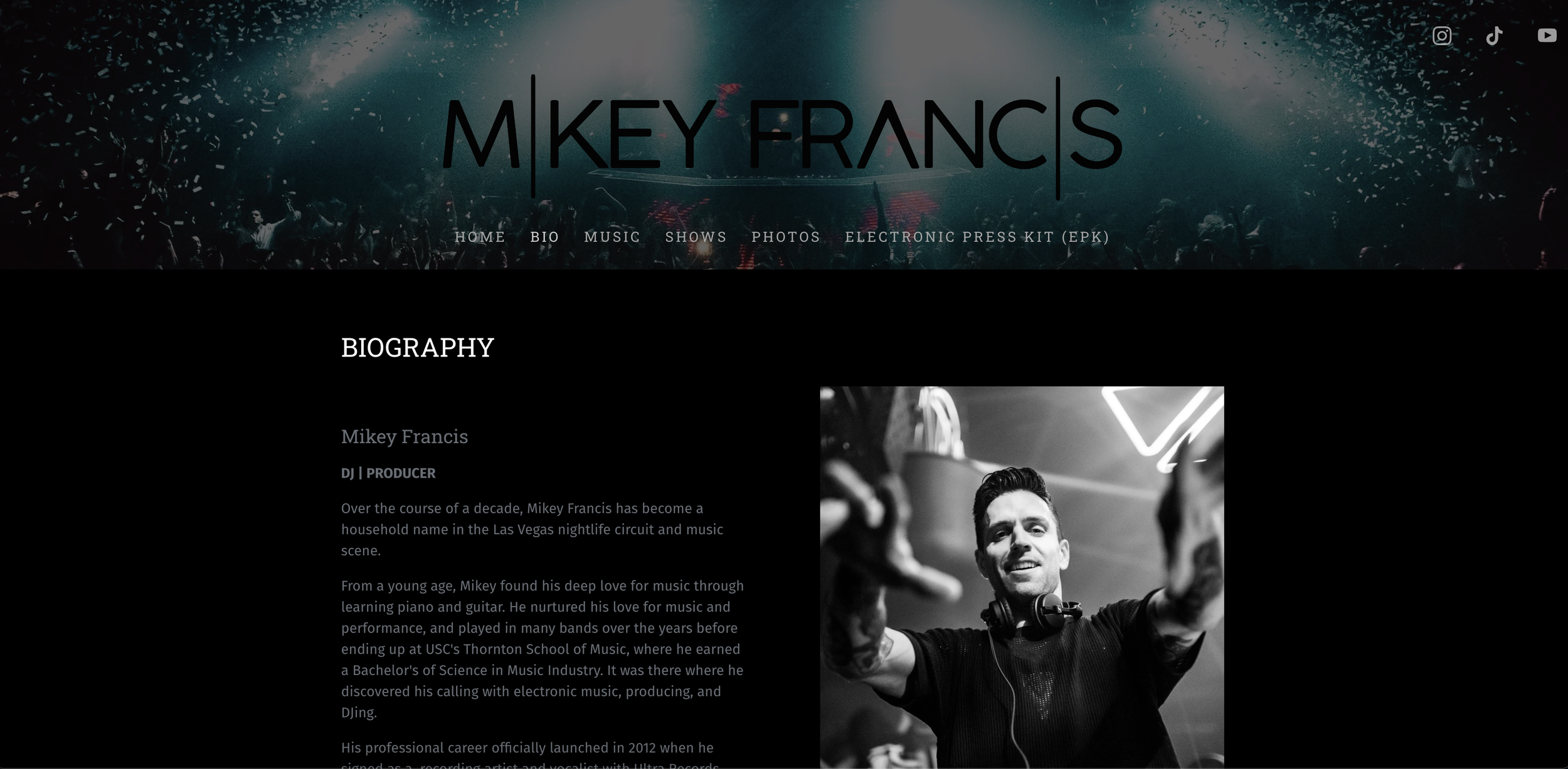  DJ Mikey Francis Bio Page 