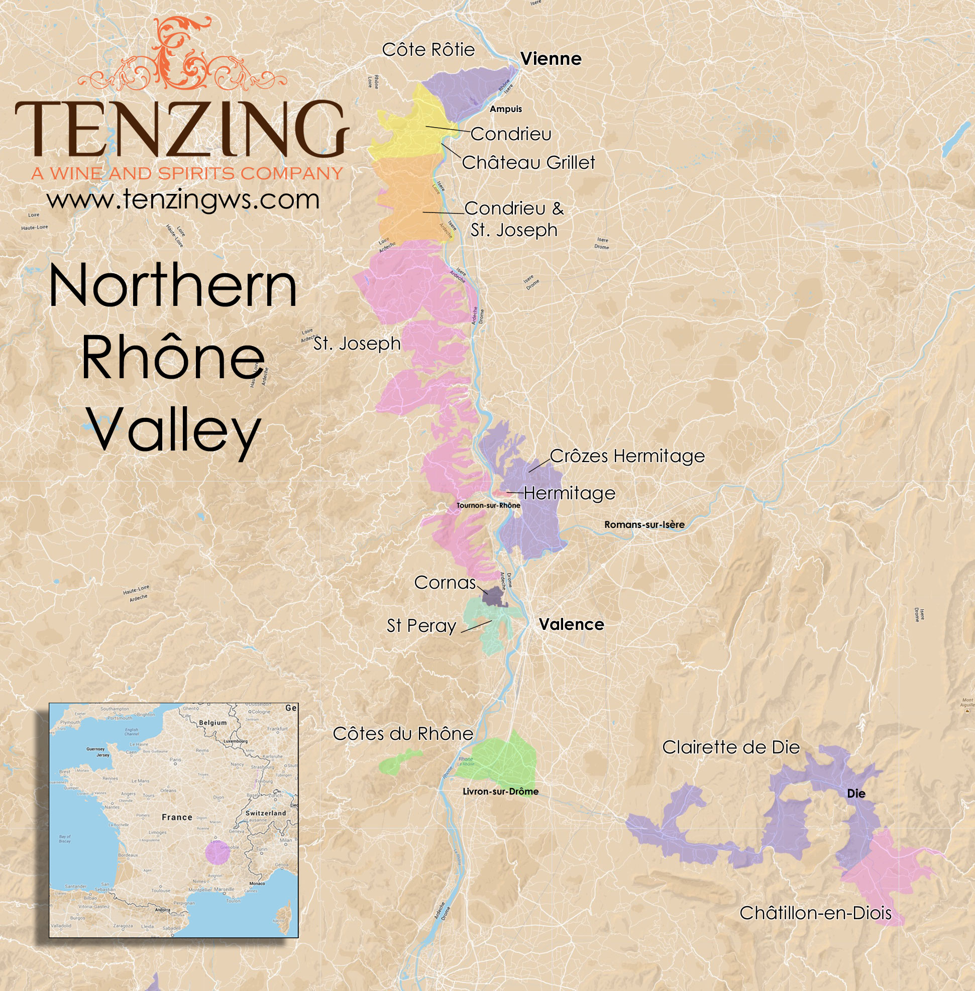 Northern Rhone Map