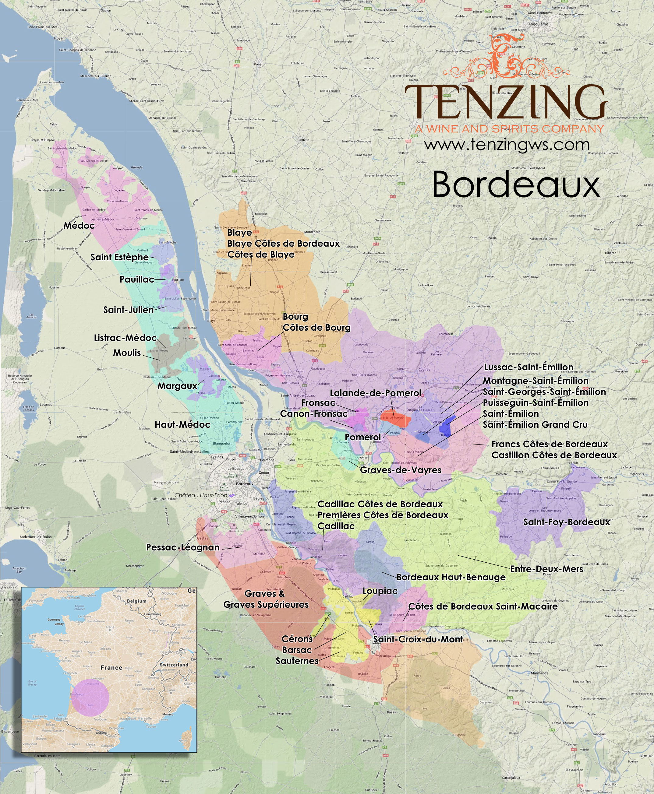 Bordeaux Map Terrain