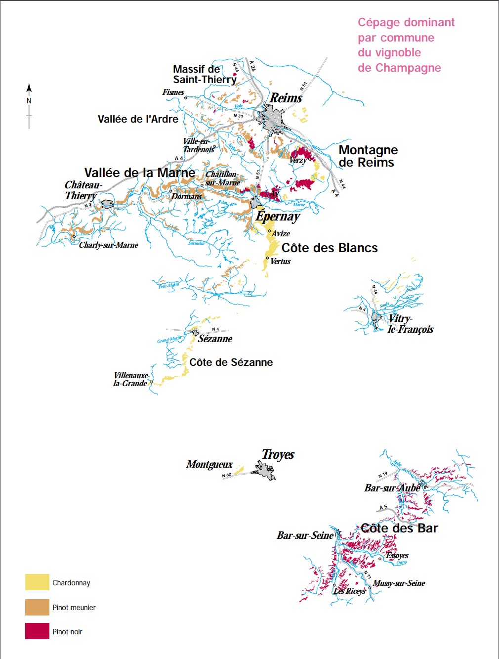 Maps Of Champagne By Grape Plantings 20 Subregions And More