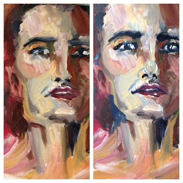 "unfinished" and with touch ups.