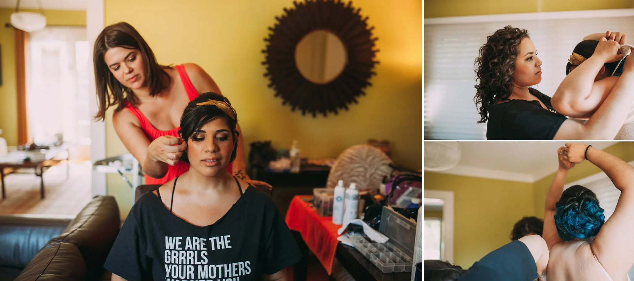 Feminist Wedding Photography Carly Romeo Photography Richmond VA Destination Altadena California Dominican Bride Getting Ready