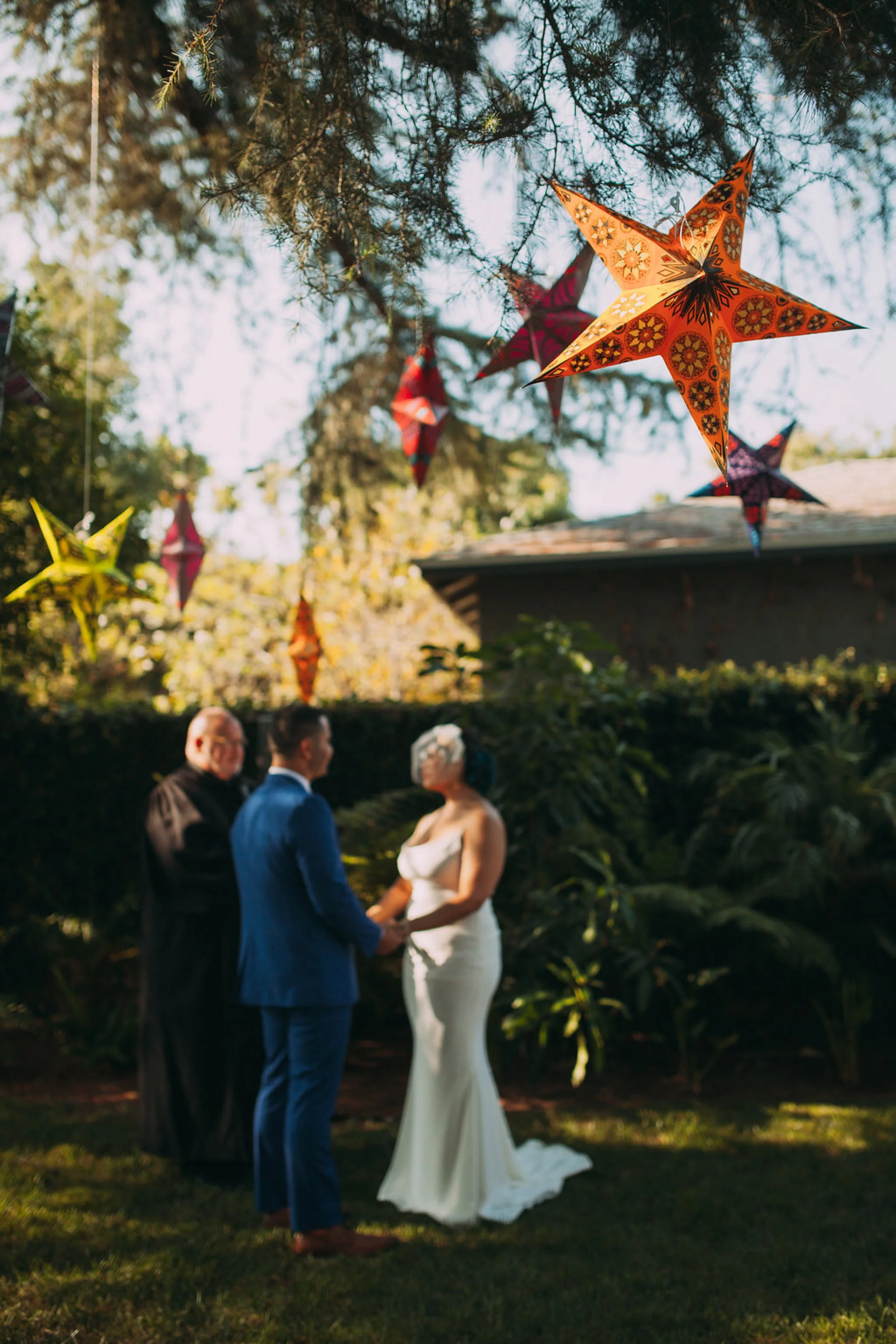 Feminist Wedding Photography Carly Romeo Photography Richmond VA Destination Altadena California Bride Groom Officiant Ceremony