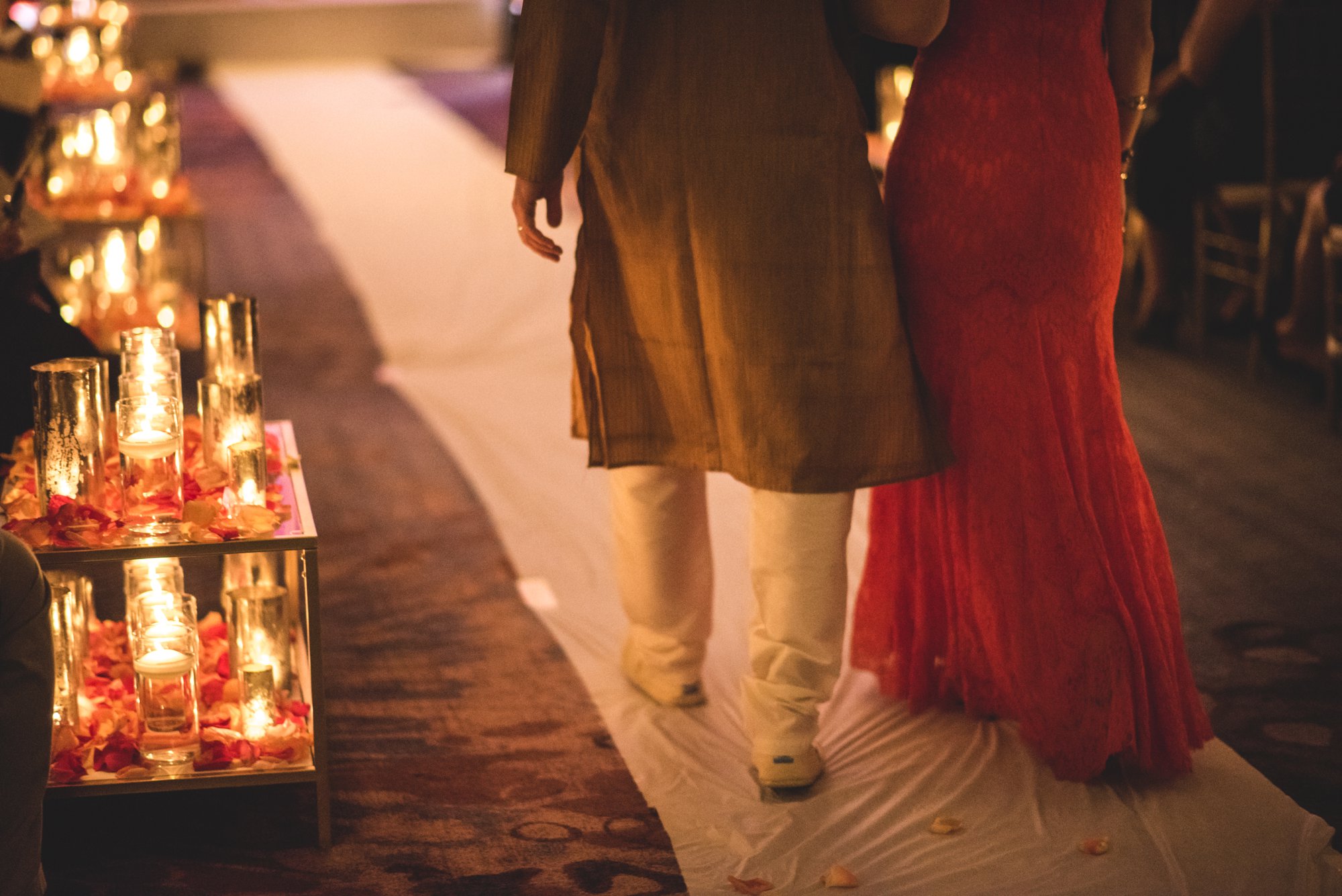 Washington DC colorful Indian wedding with a feminist bride. Candle details.