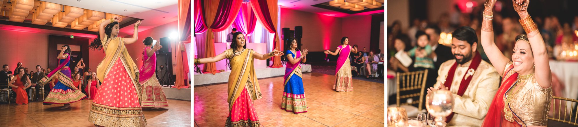 Washington DC colorful Indian wedding with a feminist bride. Traditional dance.