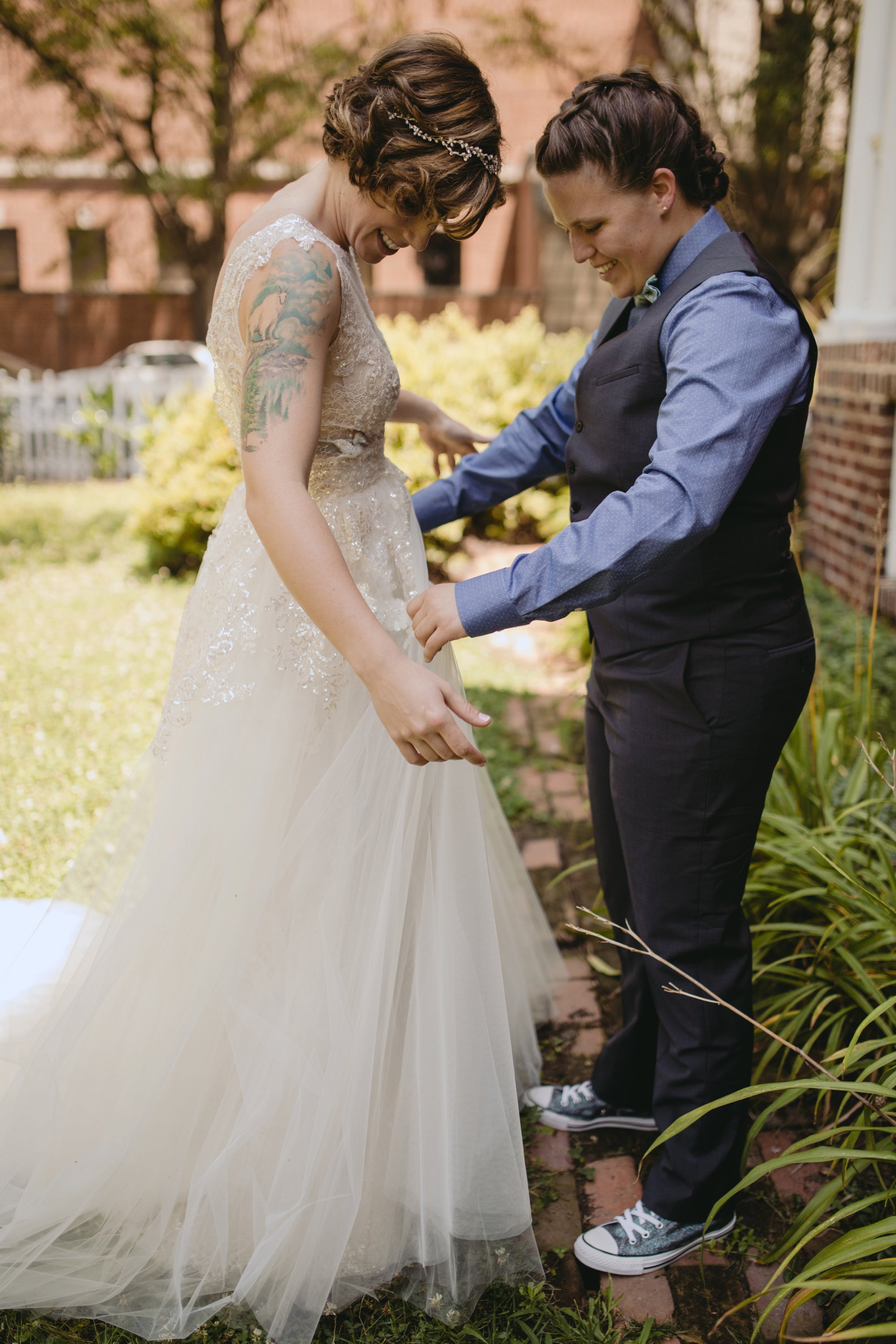 Richmond Va same-sex wedding in pocahontas state park with a simple ceremony. First look.